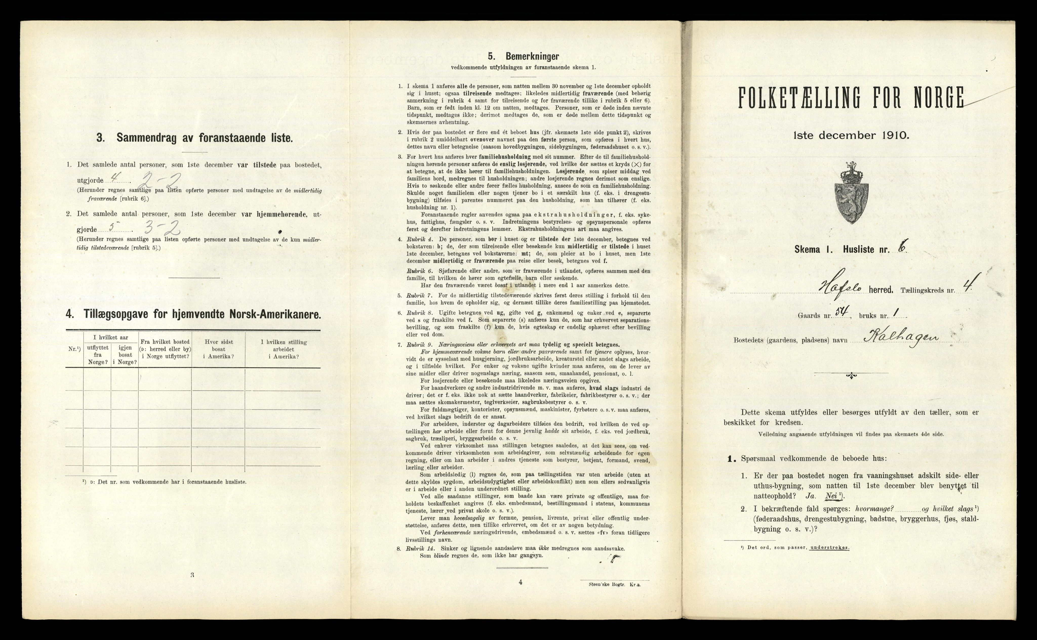 RA, 1910 census for Hafslo, 1910, p. 333