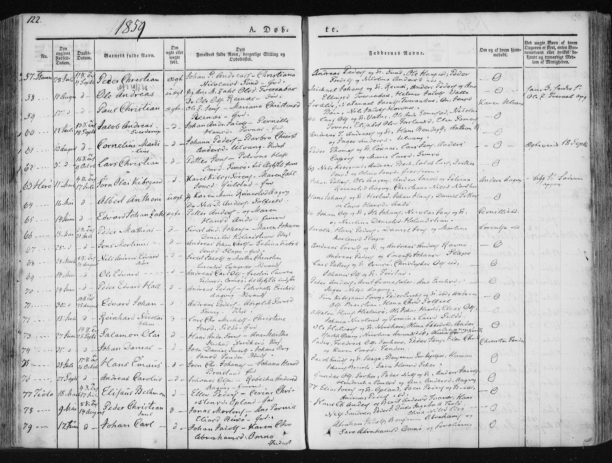 Ministerialprotokoller, klokkerbøker og fødselsregistre - Nordland, SAT/A-1459/830/L0446: Parish register (official) no. 830A10, 1831-1865, p. 122