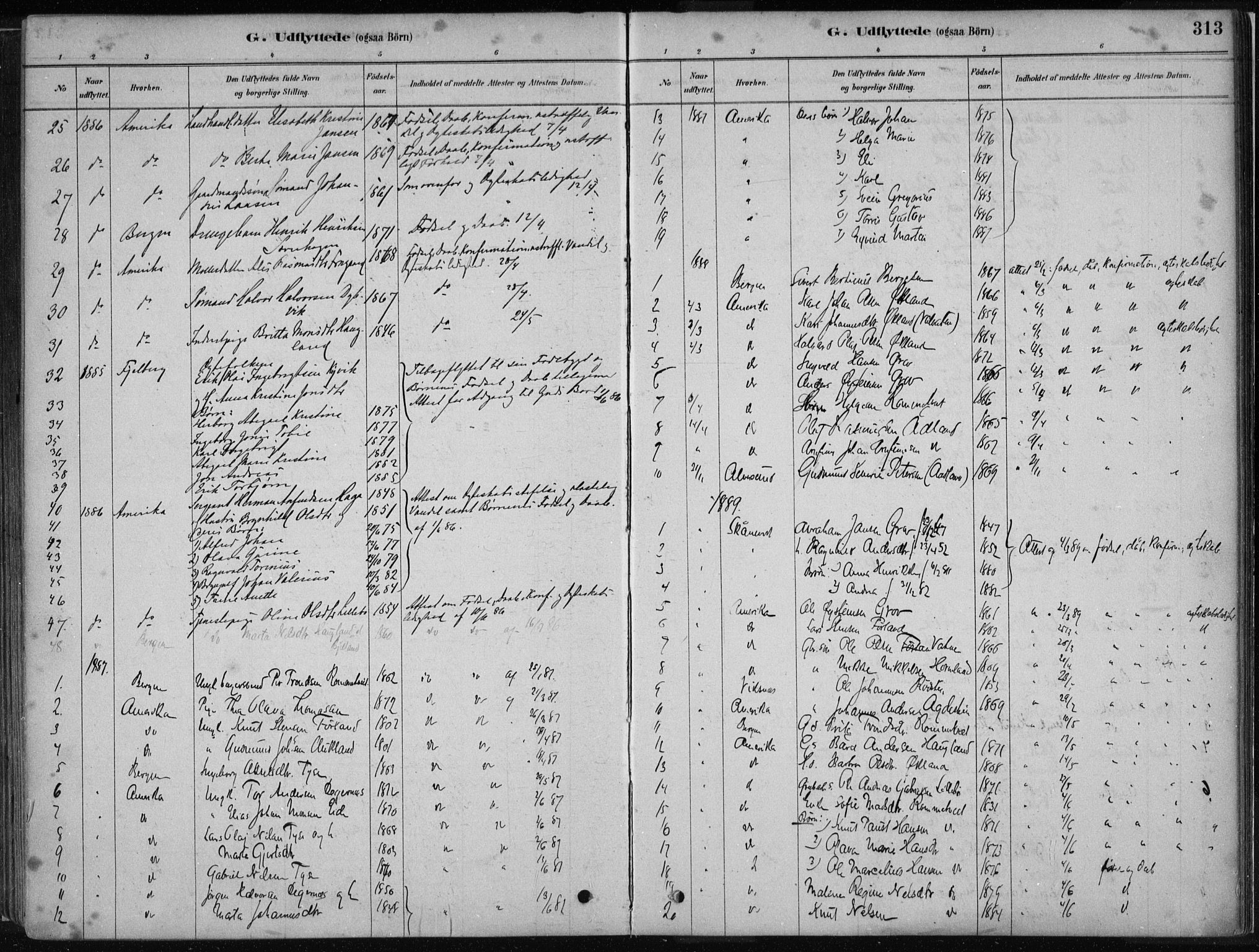 Stord sokneprestembete, SAB/A-78201/H/Haa: Parish register (official) no. B 2, 1878-1913, p. 313