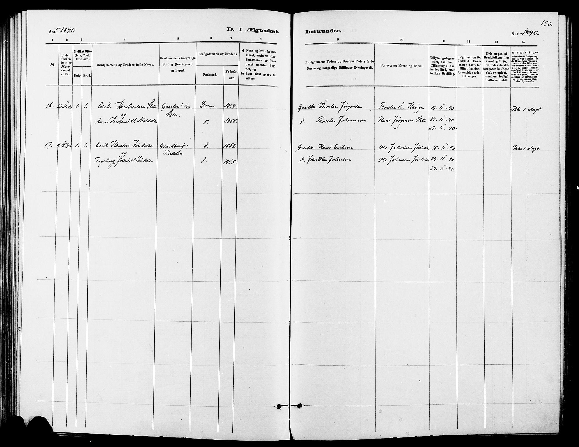 Dovre prestekontor, AV/SAH-PREST-066/H/Ha/Haa/L0002: Parish register (official) no. 2, 1879-1890, p. 150