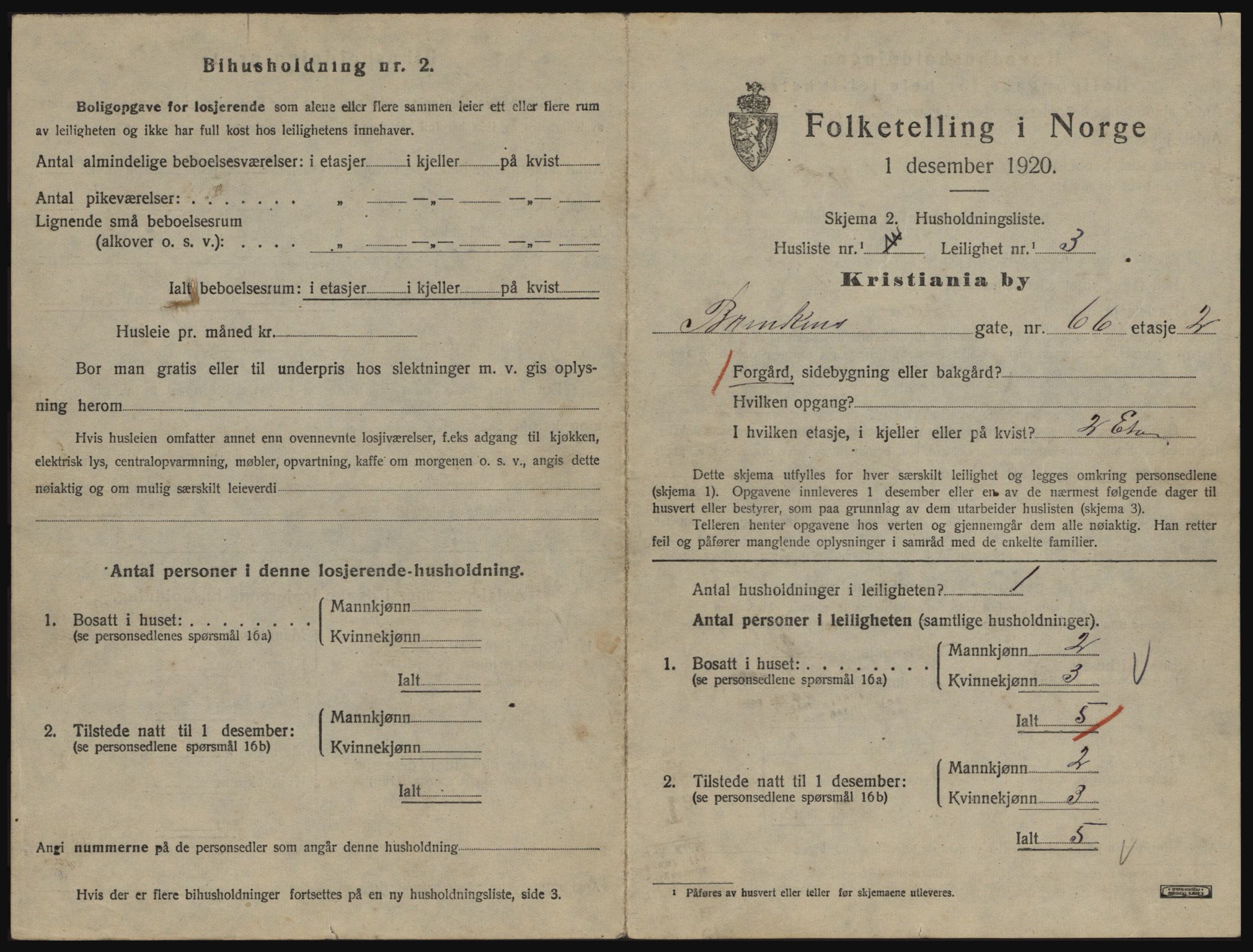 SAO, 1920 census for Kristiania, 1920, p. 9238