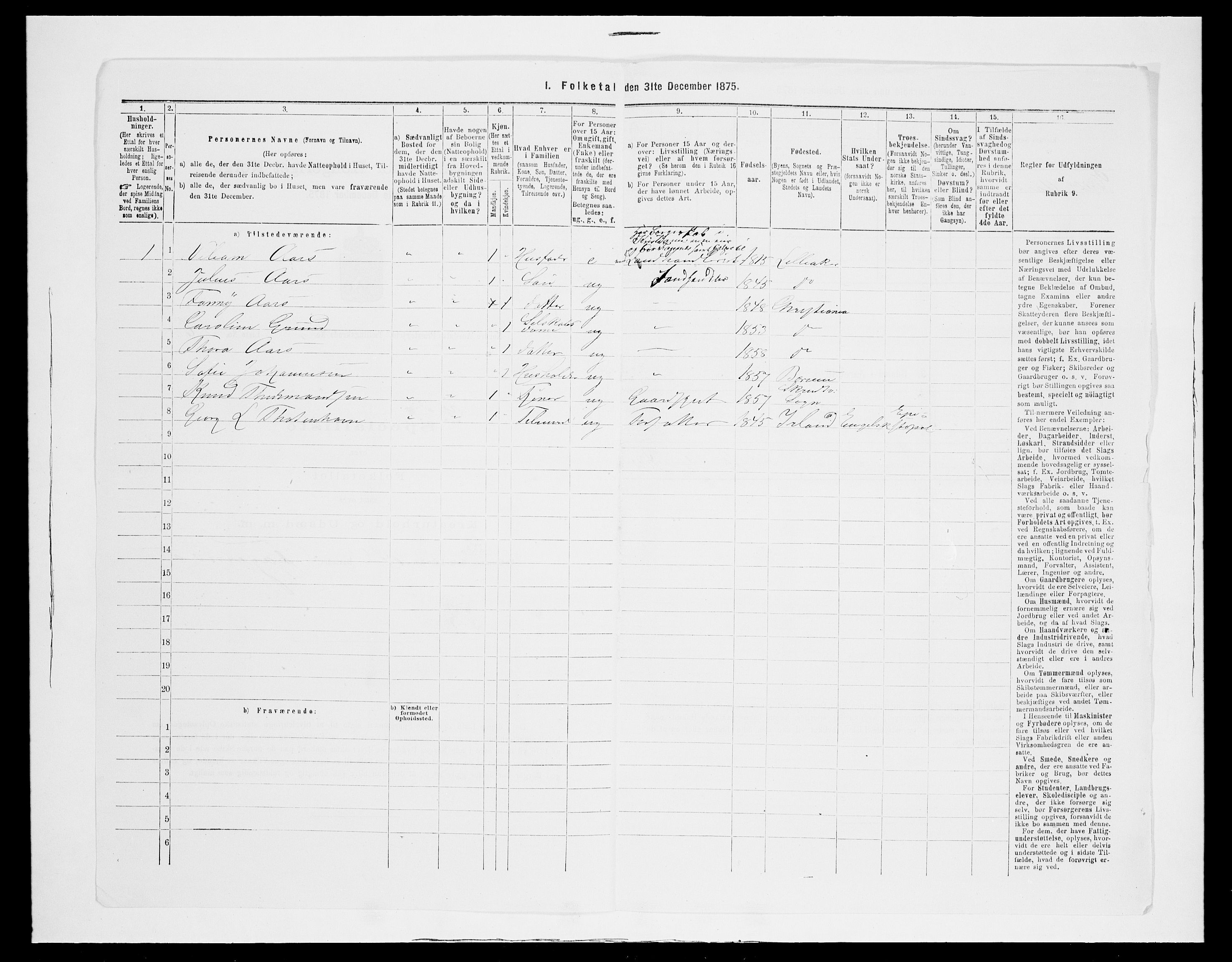 SAH, 1875 census for 0542P Nord-Aurdal, 1875, p. 449