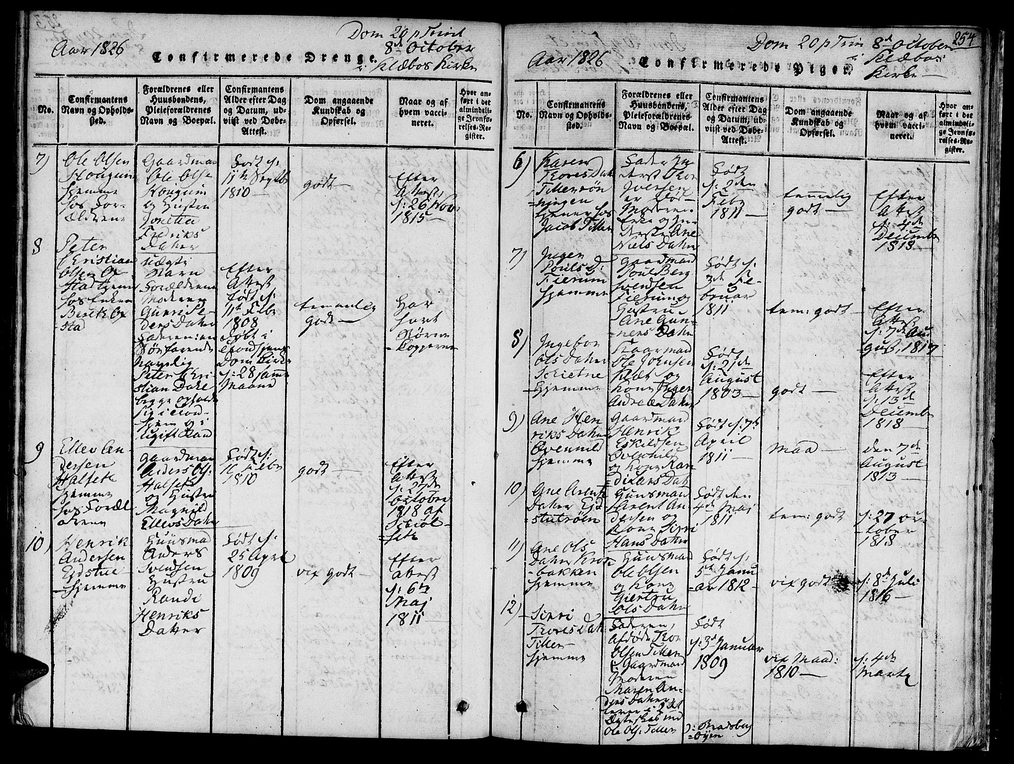 Ministerialprotokoller, klokkerbøker og fødselsregistre - Sør-Trøndelag, AV/SAT-A-1456/618/L0439: Parish register (official) no. 618A04 /1, 1816-1843, p. 254