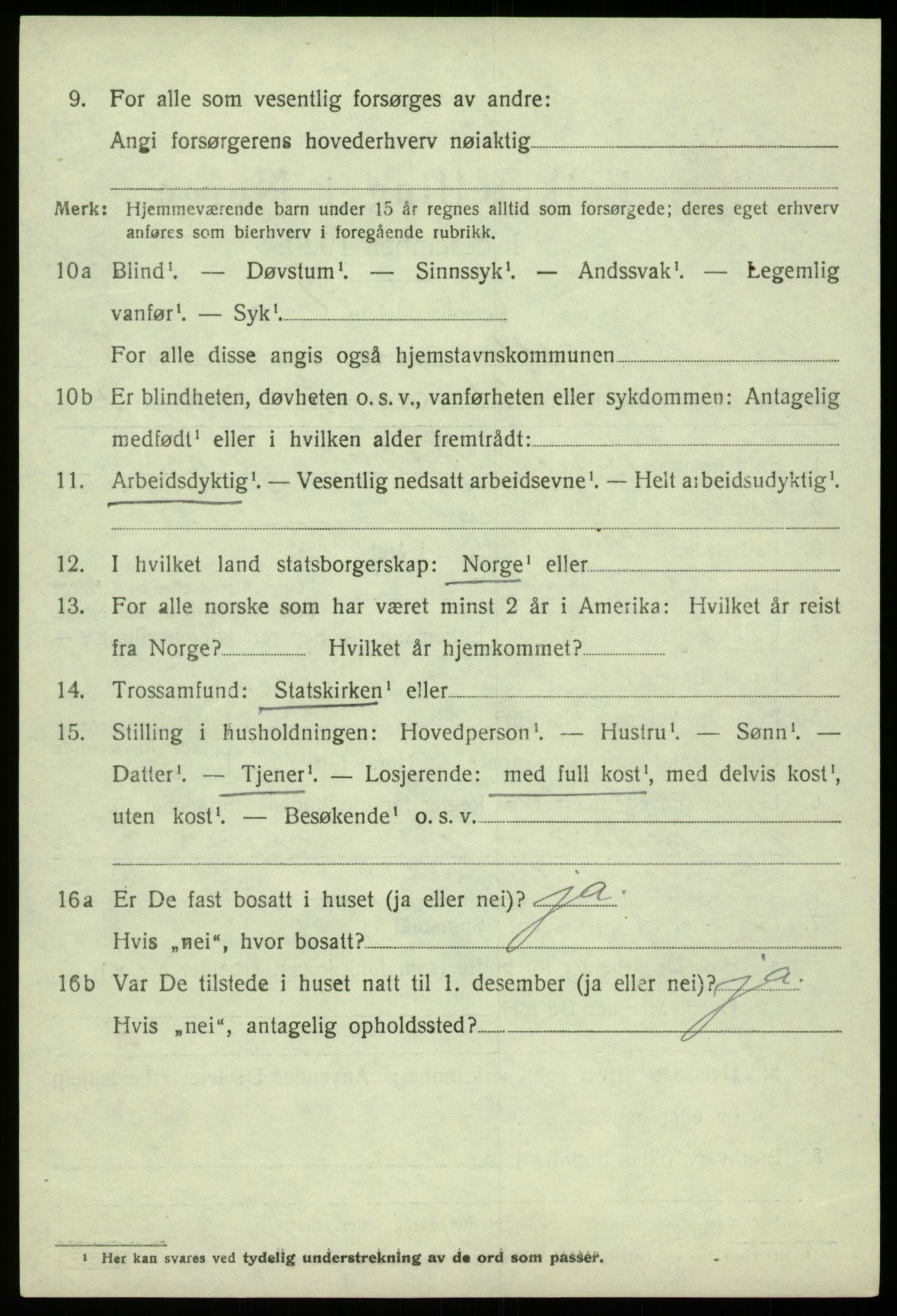 SAB, 1920 census for Fjell, 1920, p. 7415