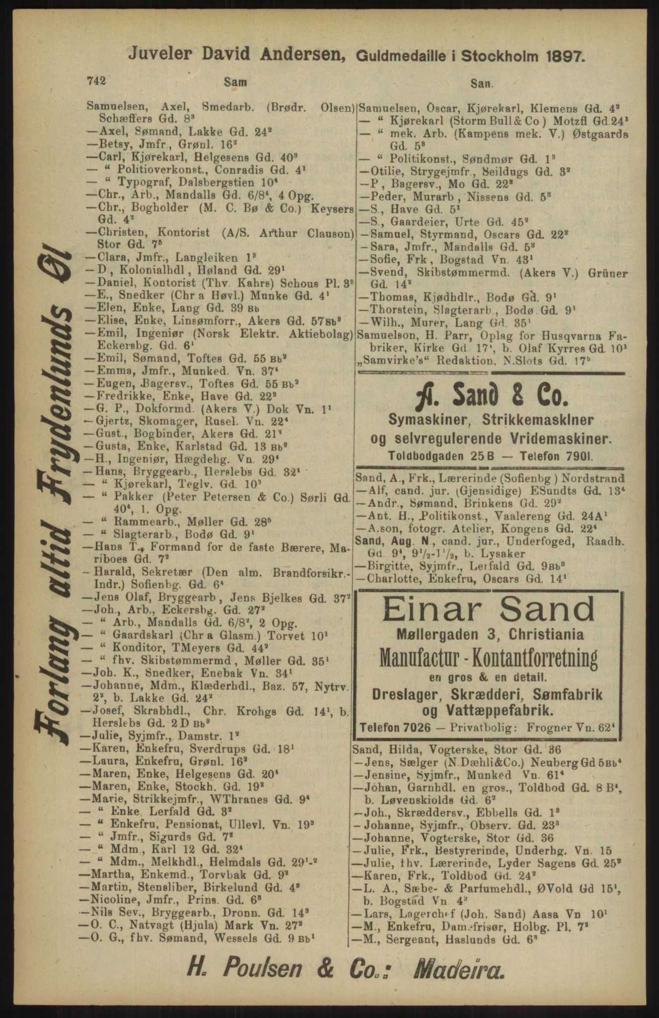 Kristiania/Oslo adressebok, PUBL/-, 1904, p. 742