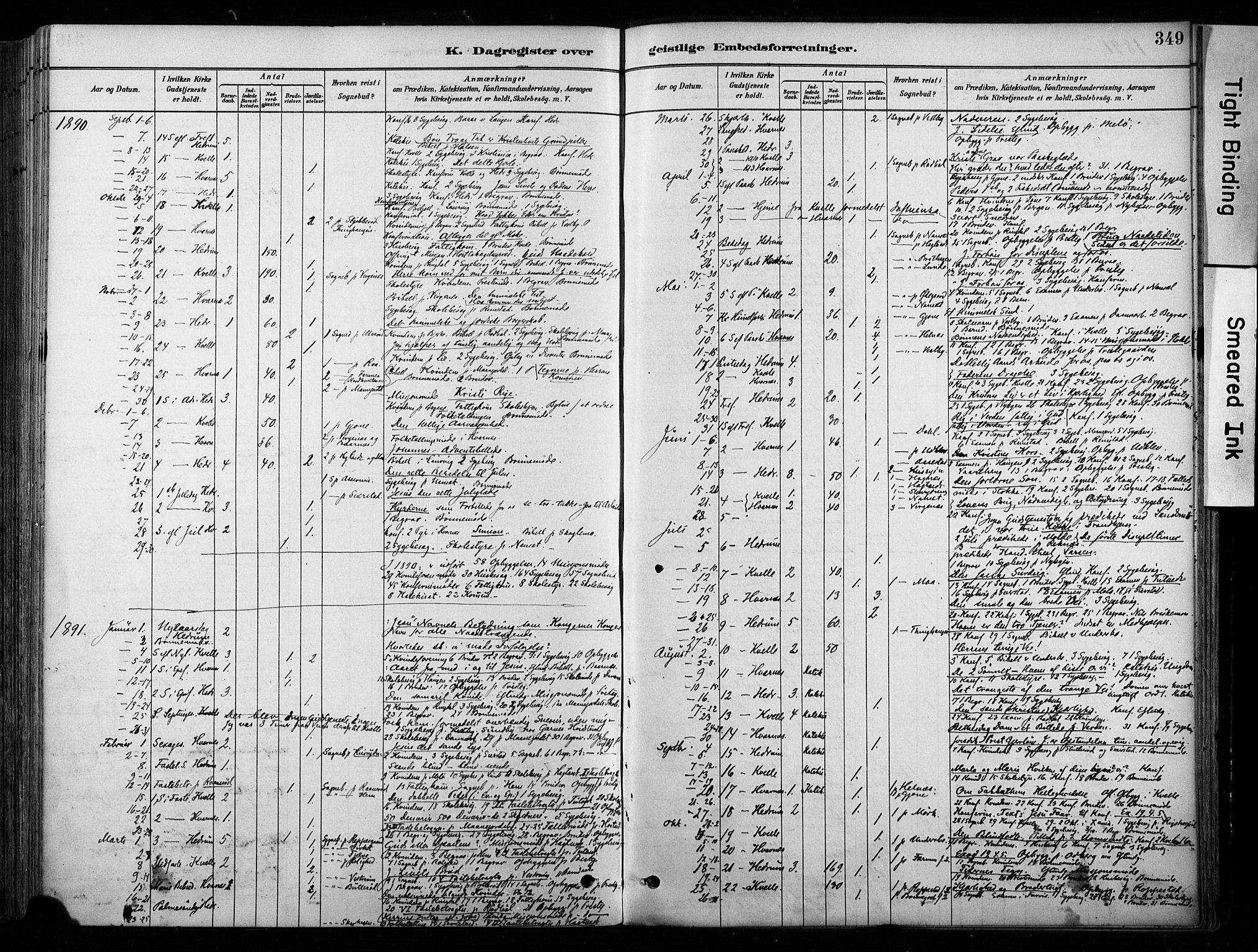 Hedrum kirkebøker, AV/SAKO-A-344/F/Fa/L0009: Parish register (official) no. I 9, 1881-1903, p. 349