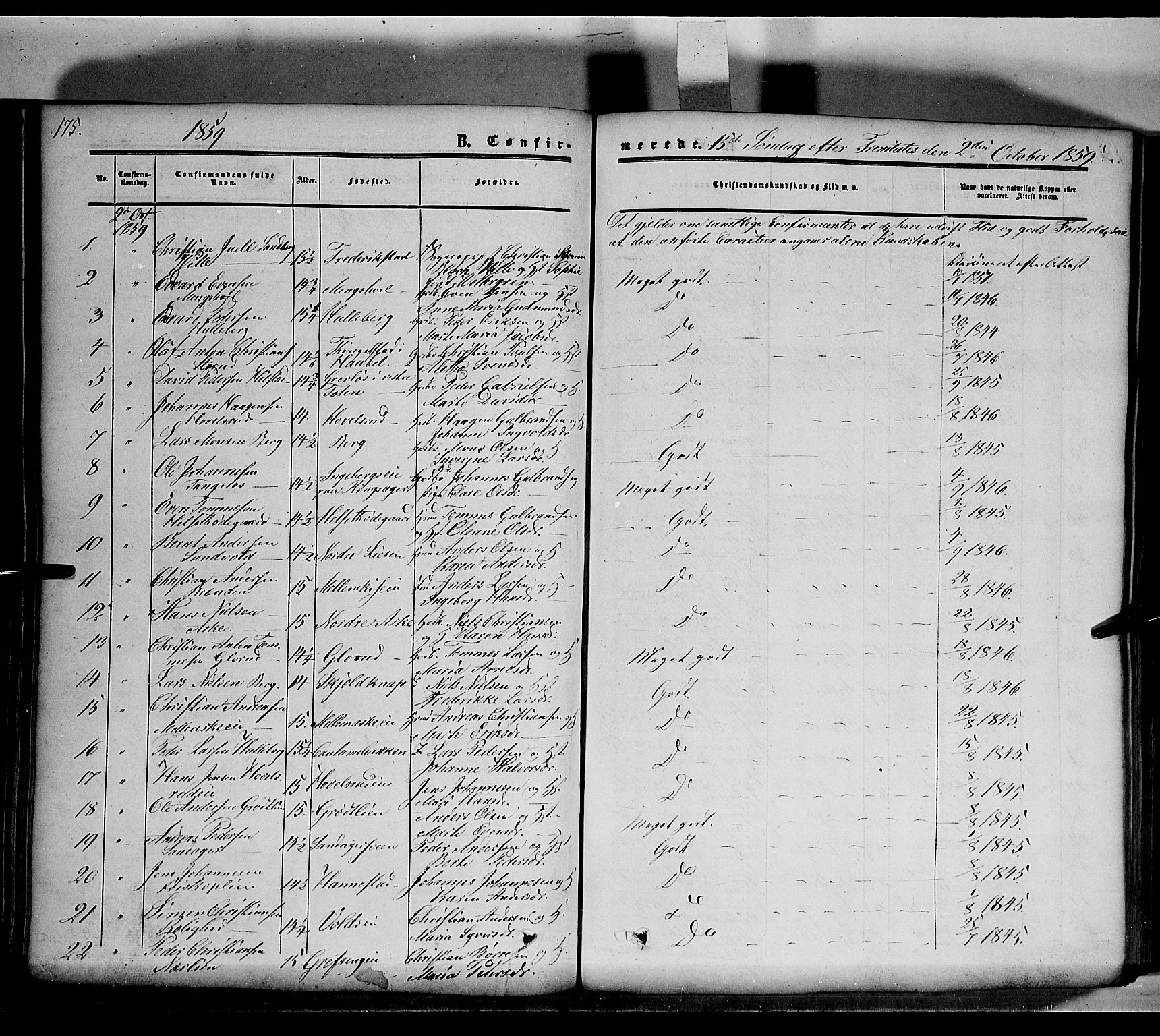 Nes prestekontor, Hedmark, SAH/PREST-020/K/Ka/L0004: Parish register (official) no. 4, 1852-1886, p. 175