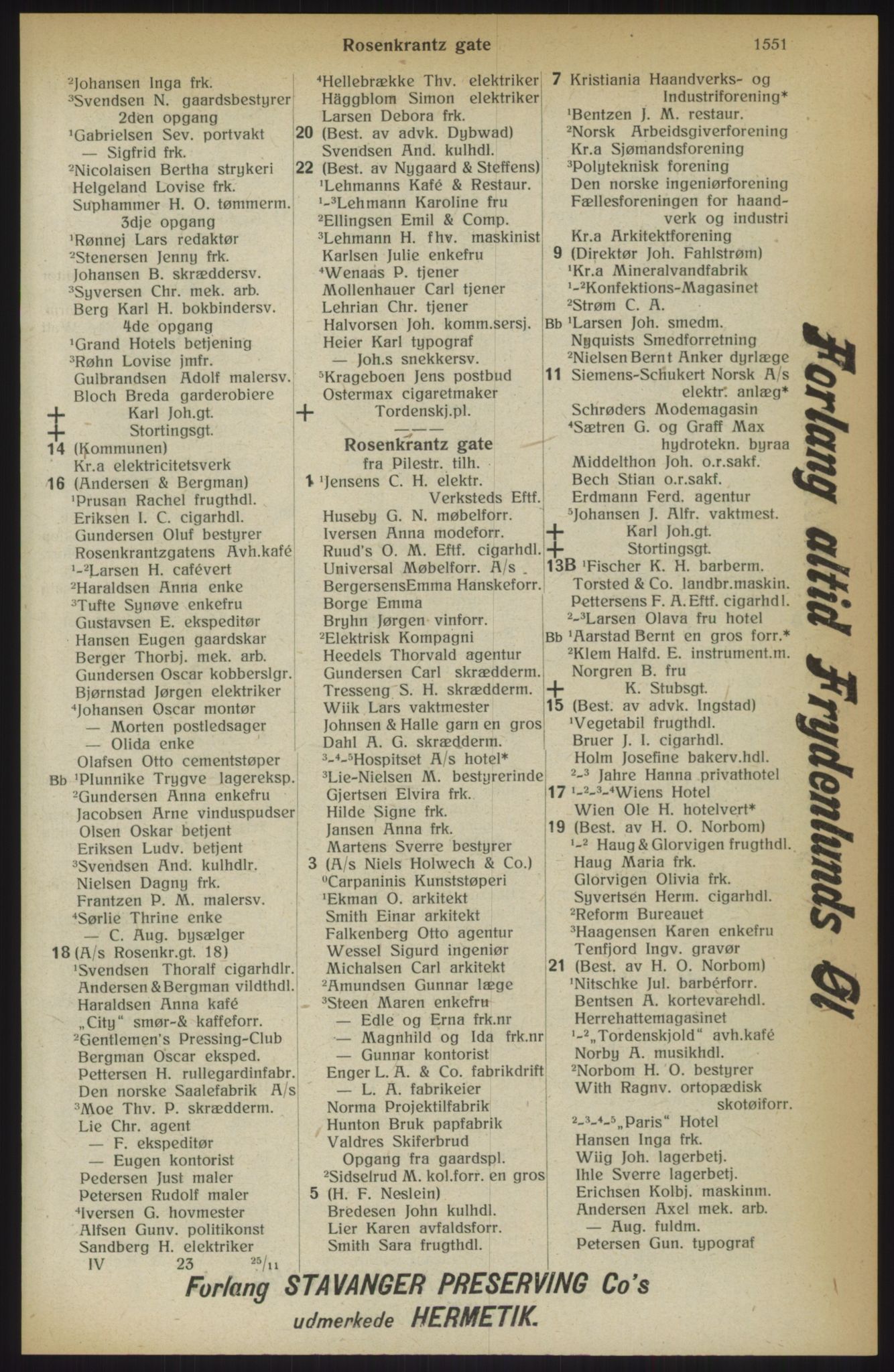 Kristiania/Oslo adressebok, PUBL/-, 1914, p. 1551