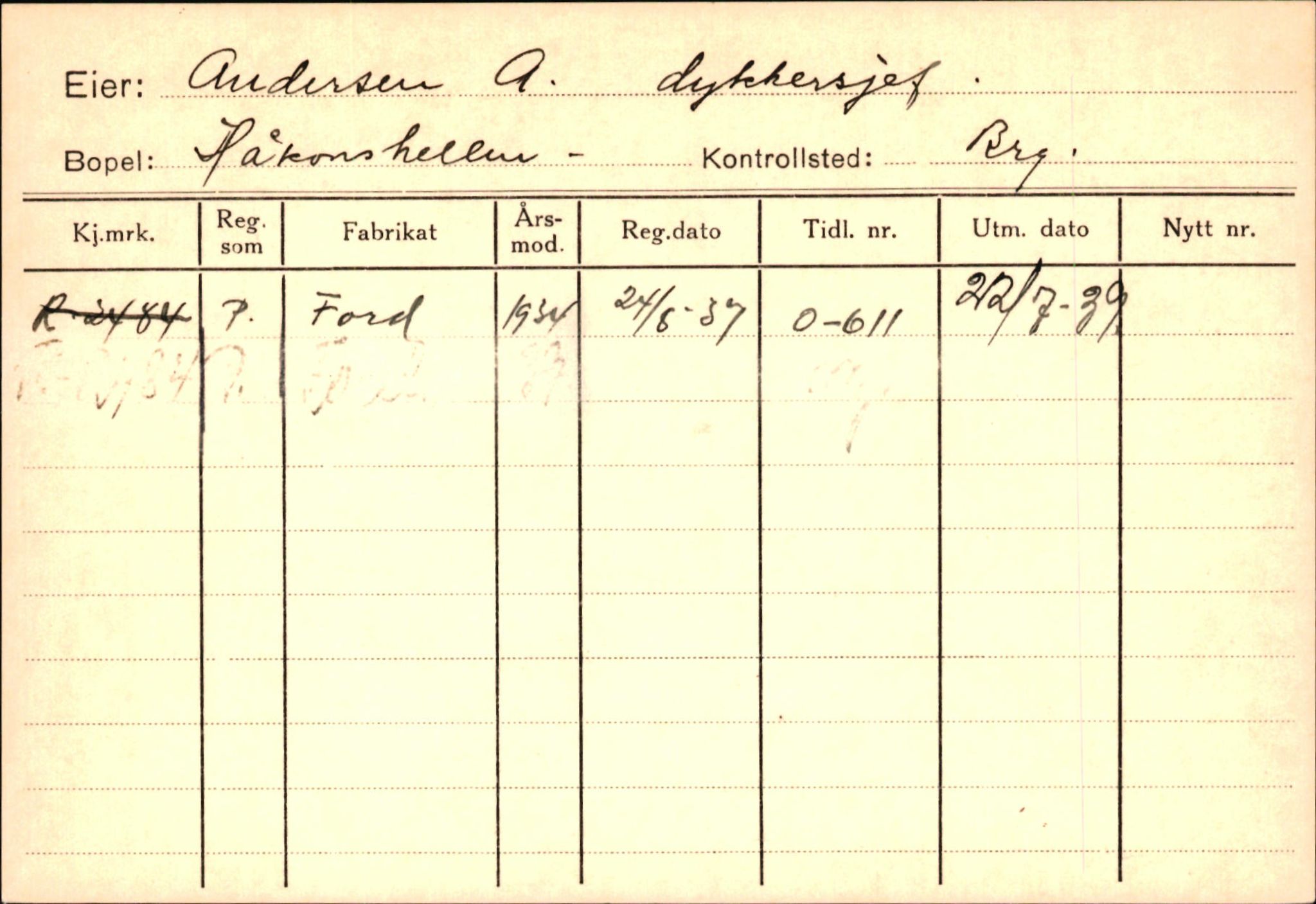 Statens vegvesen, Hordaland vegkontor, AV/SAB-A-5201/2/Ha/L0001: R-eierkort A, 1920-1971, p. 913