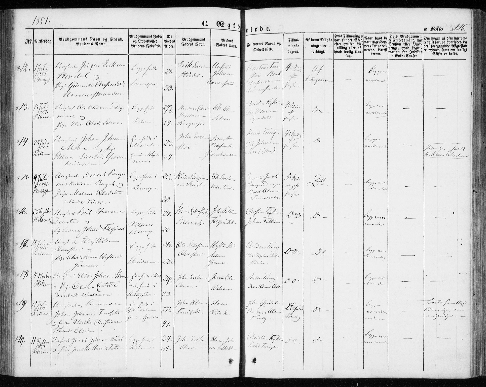 Ministerialprotokoller, klokkerbøker og fødselsregistre - Sør-Trøndelag, SAT/A-1456/646/L0611: Parish register (official) no. 646A09, 1848-1857, p. 226