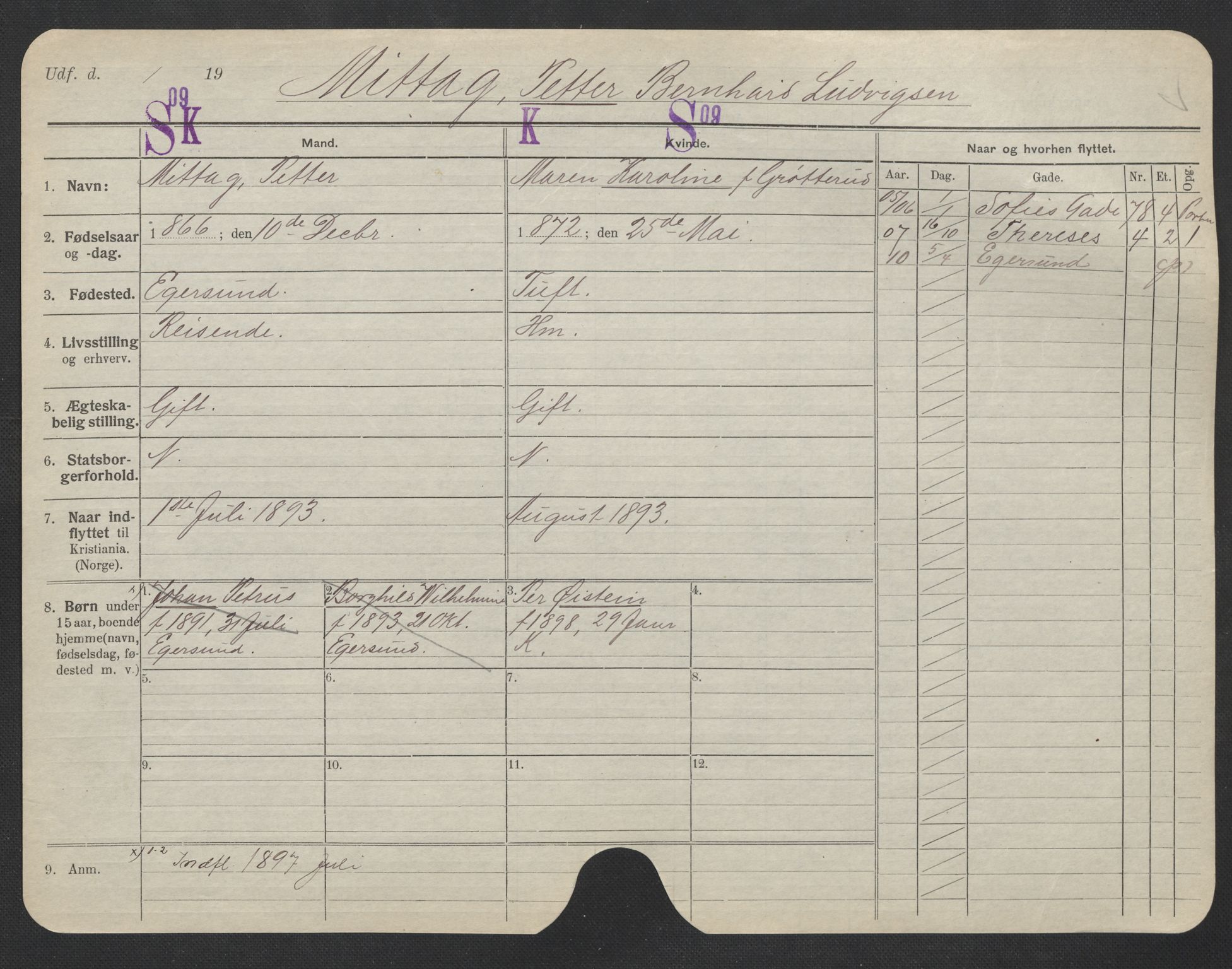 Oslo folkeregister, Registerkort, SAO/A-11715/F/Fa/Fac/L0007: Menn, 1906-1914, p. 776a