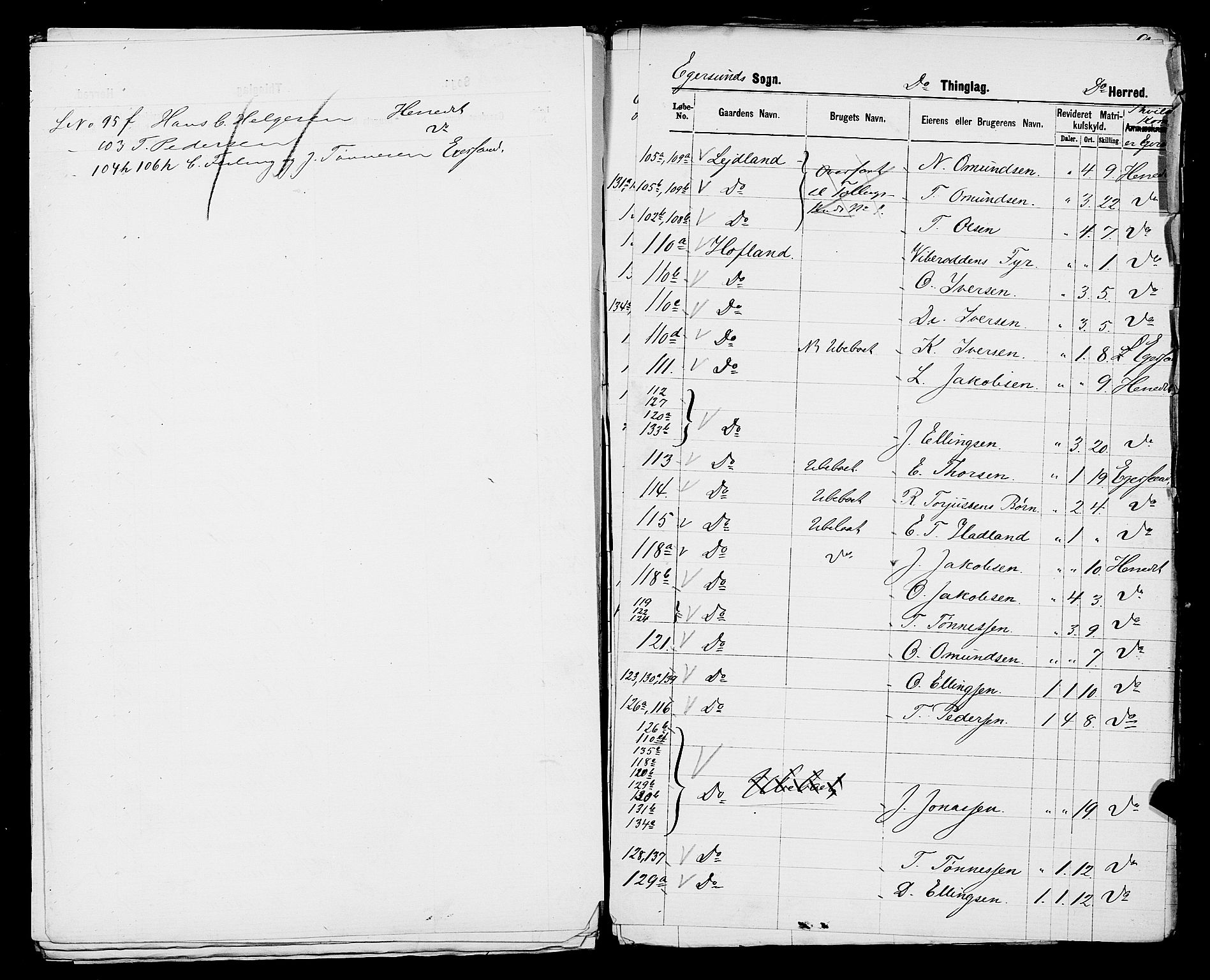 SAST, 1875 census for 1116L Eigersund/Eigersund og Ogna, 1875, p. 31