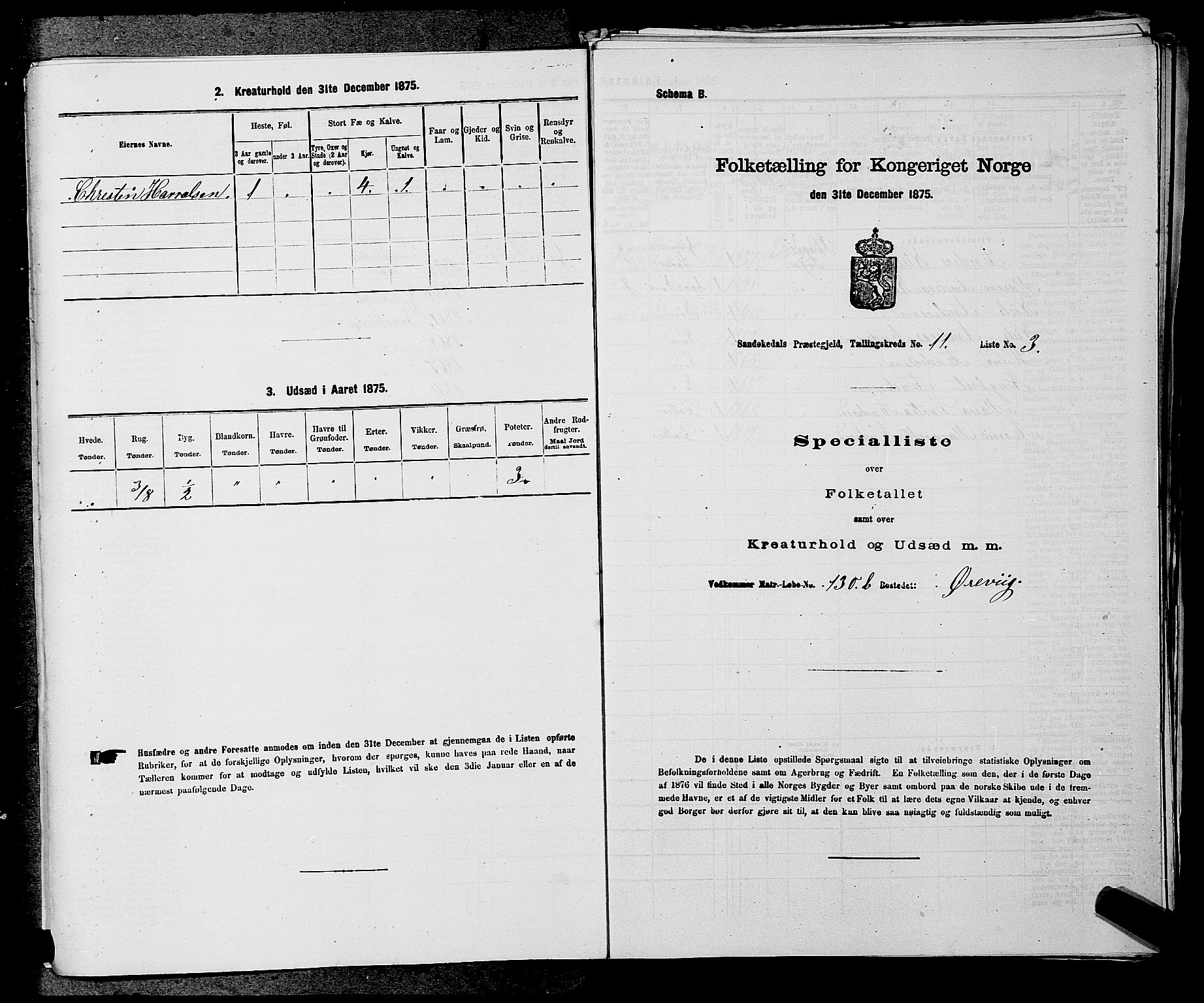 SAKO, 1875 census for 0816P Sannidal, 1875, p. 750