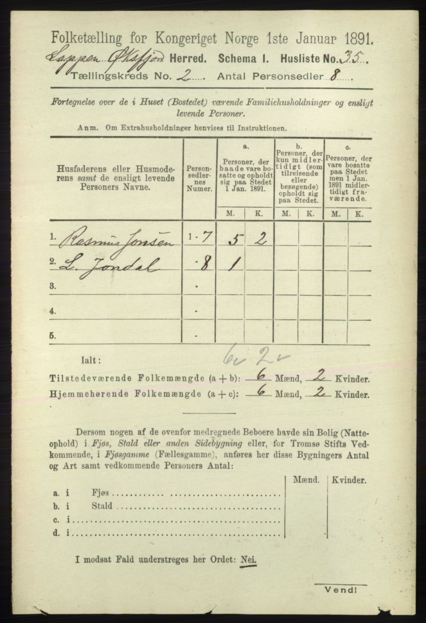 RA, 1891 census for 2014 Loppa, 1891, p. 363