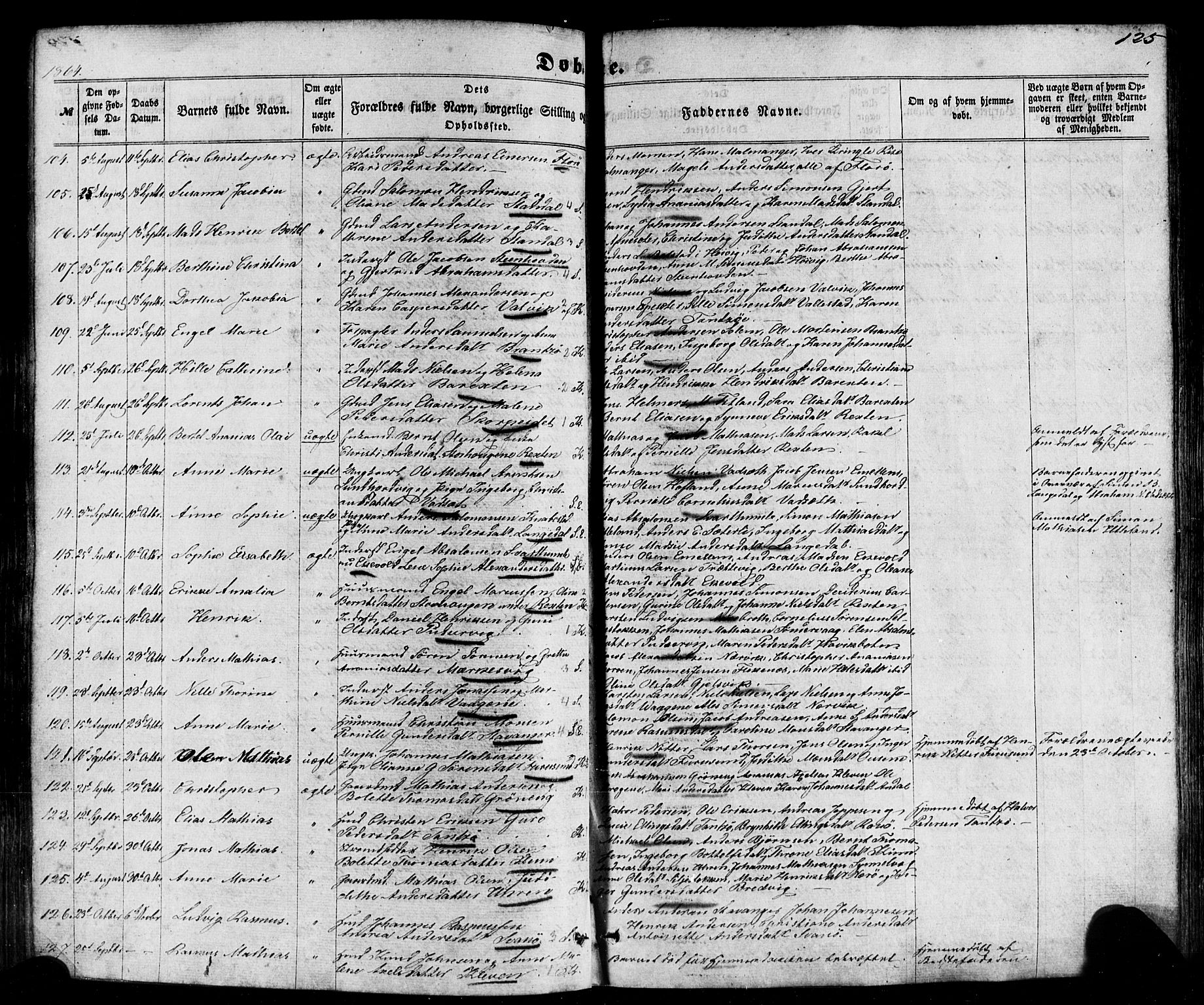 Kinn sokneprestembete, SAB/A-80801/H/Haa/Haaa/L0006: Parish register (official) no. A 6, 1857-1885, p. 125