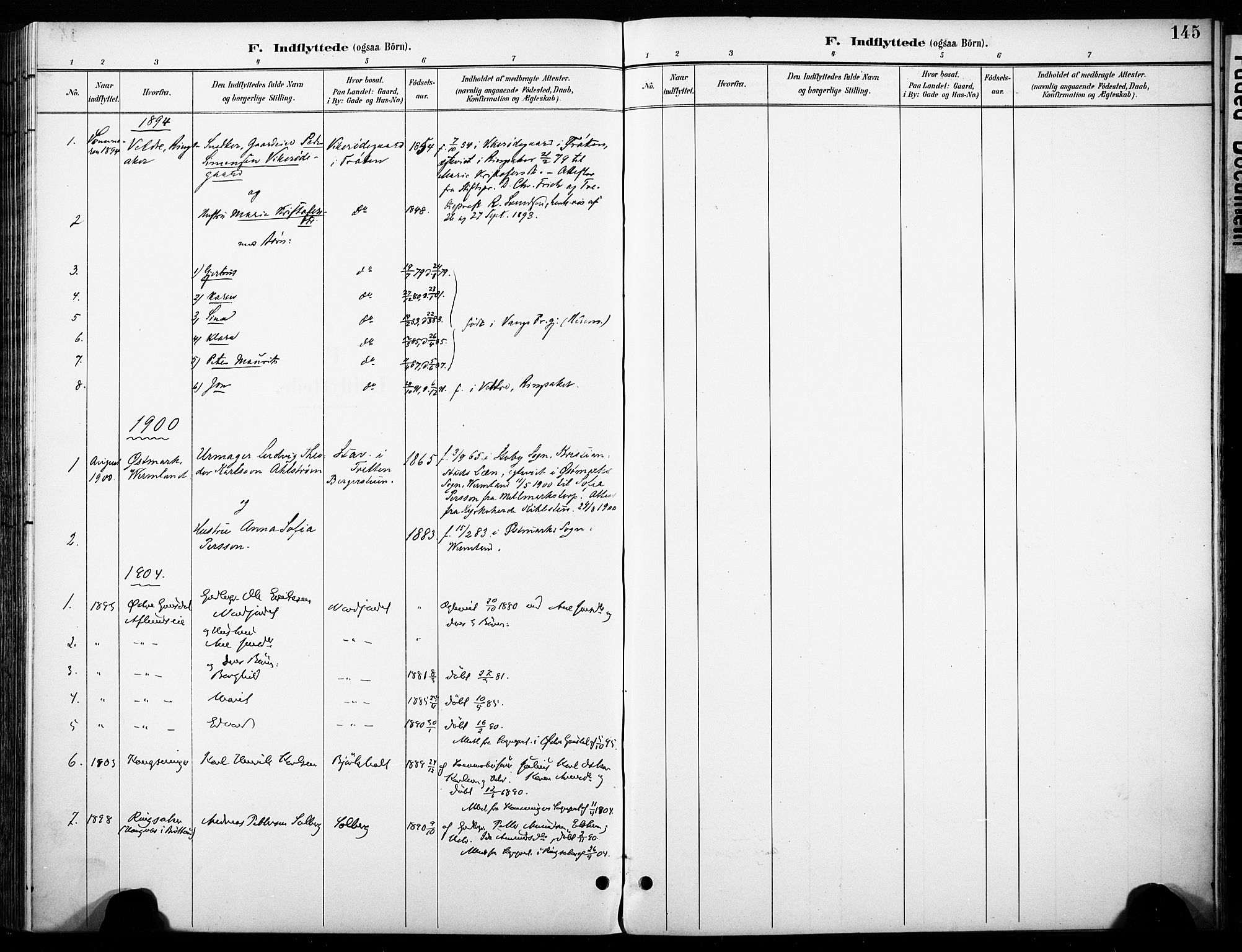 Øyer prestekontor, SAH/PREST-084/H/Ha/Haa/L0011: Parish register (official) no. 11, 1894-1905, p. 145