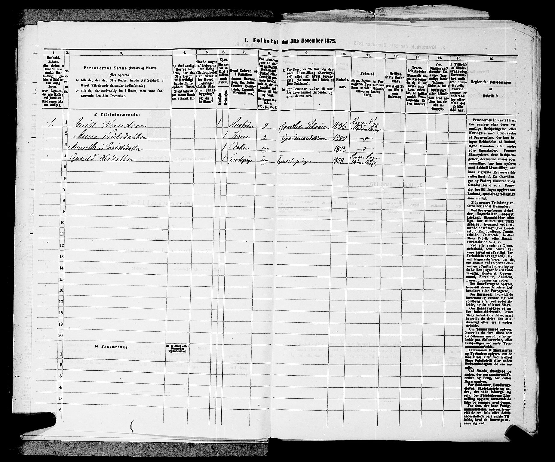 SAKO, 1875 census for 0623P Modum, 1875, p. 1154