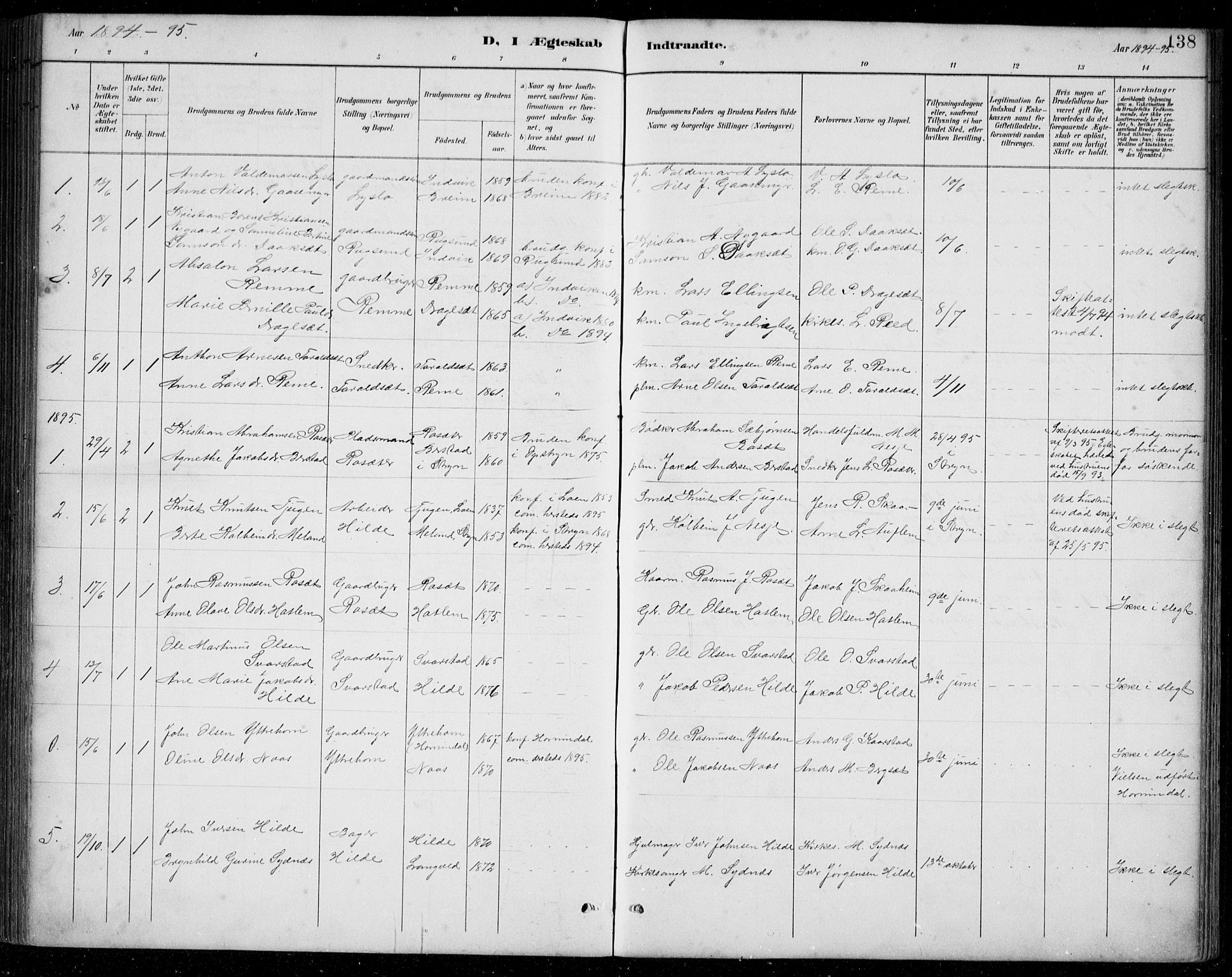 Innvik sokneprestembete, SAB/A-80501: Parish register (copy) no. A 3, 1886-1912, p. 138