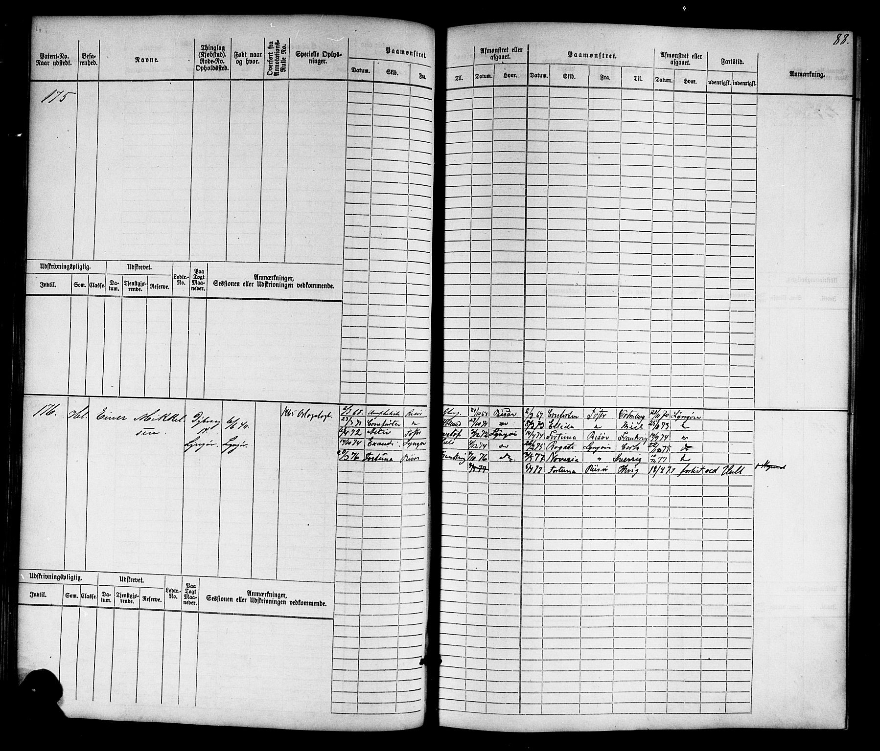 Tvedestrand mønstringskrets, AV/SAK-2031-0011/F/Fb/L0015: Hovedrulle nr 1-766, U-31, 1869-1900, p. 92