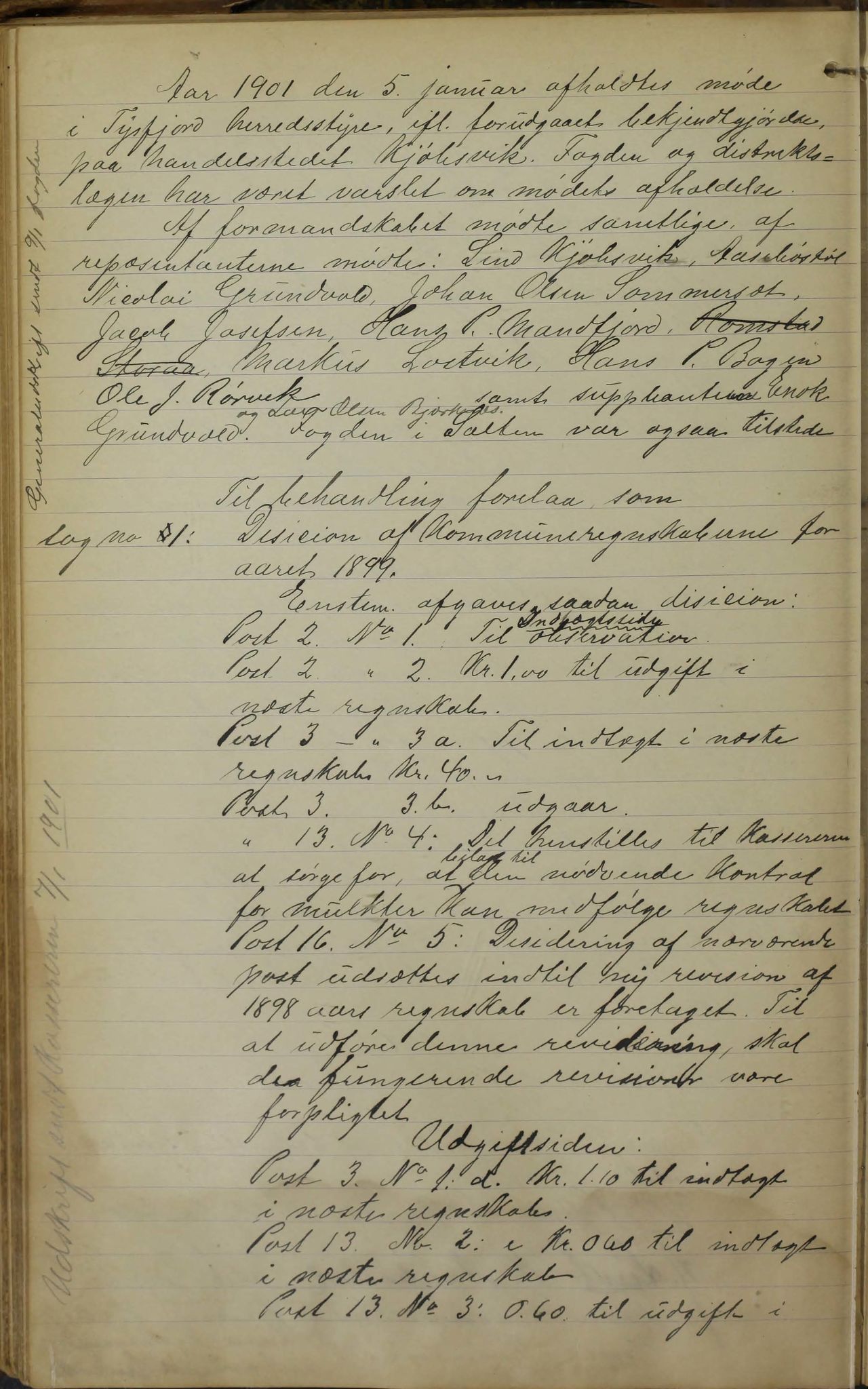 Tysfjord kommune. Formannskapet, AIN/K-18500.150/100/L0002: Forhandlingsprotokoll for Tysfjordens formandskap, 1895-1912, p. 67b