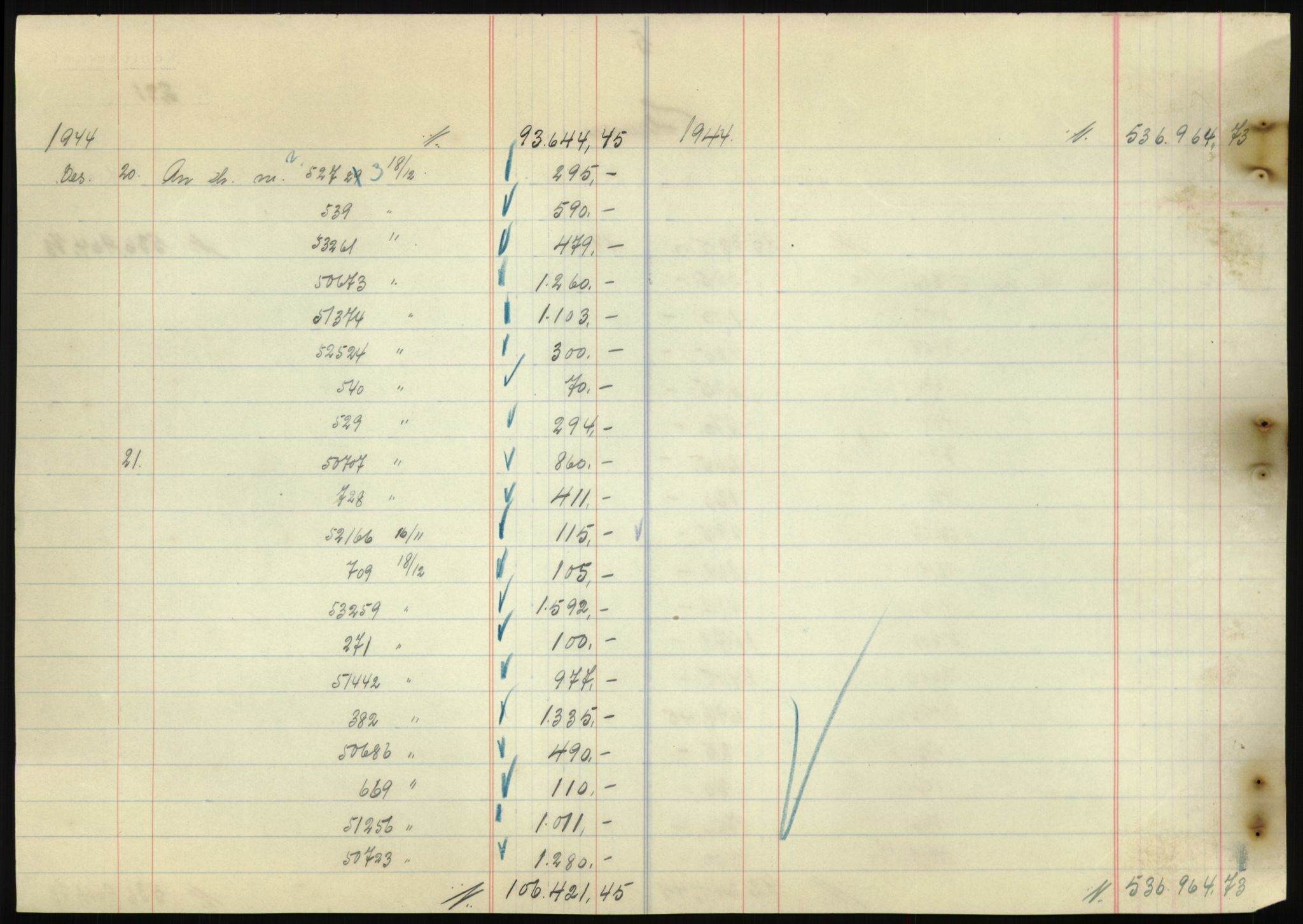 Forsvarsdepartementet, 10. kontor / Oppgjørskontoret, AV/RA-RAFA-1225/D/Db/L0180: Lista oppgjørskontor, 1942-1952, p. 1858