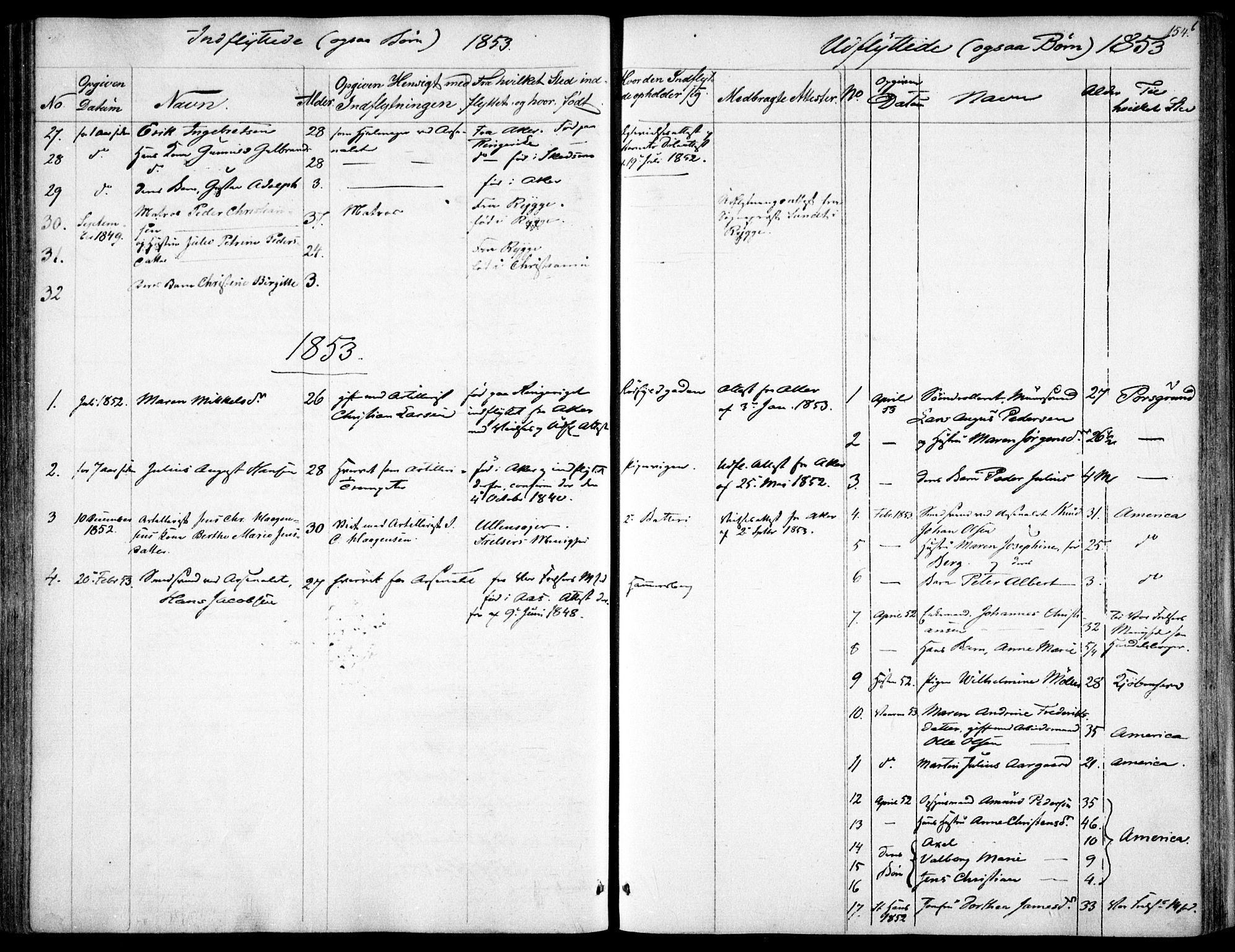 Garnisonsmenigheten Kirkebøker, SAO/A-10846/F/Fa/L0009: Parish register (official) no. 9, 1842-1859, p. 154b