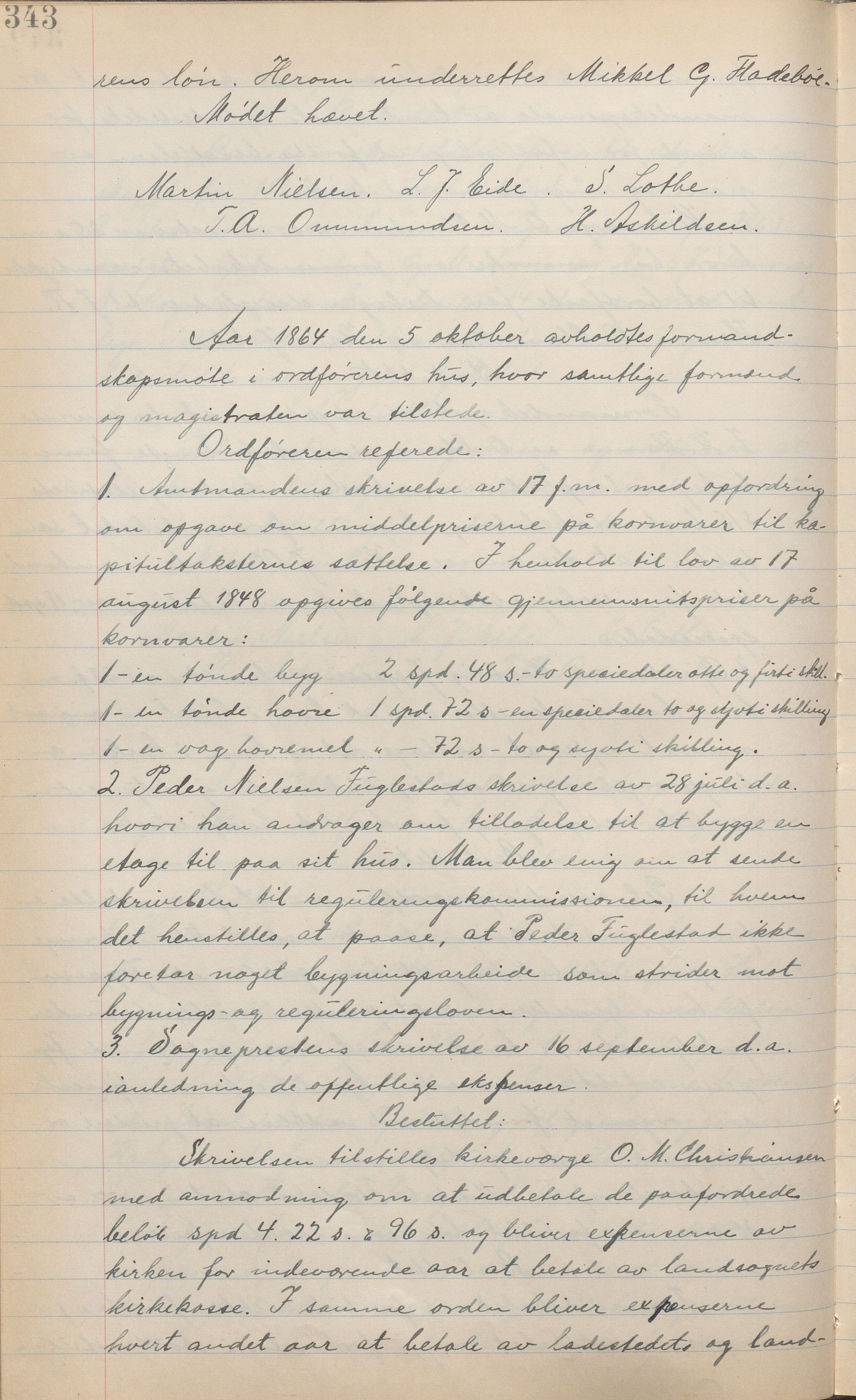 Haugesund kommune - Formannskapet, IKAR/X-0001/A/L0002: Transkribert møtebok, 1855-1874, p. 343