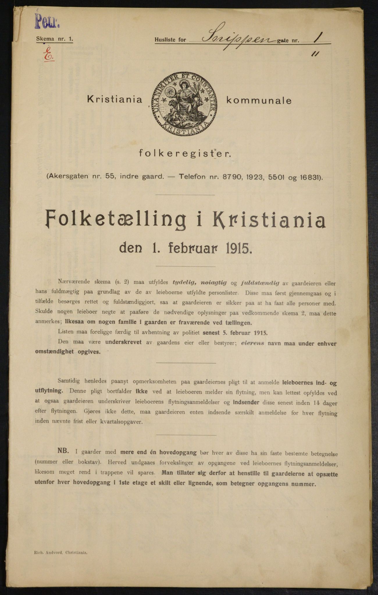 OBA, Municipal Census 1915 for Kristiania, 1915, p. 97839