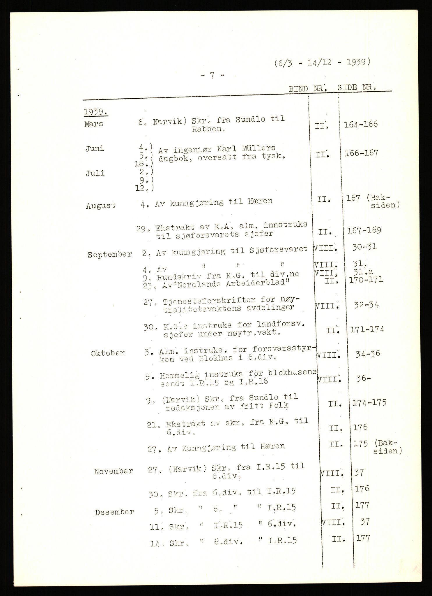 Forsvaret, Forsvarets krigshistoriske avdeling, AV/RA-RAFA-2017/Y/Yb/L0142: II-C-11-620  -  6. Divisjon, 1940-1947, p. 7