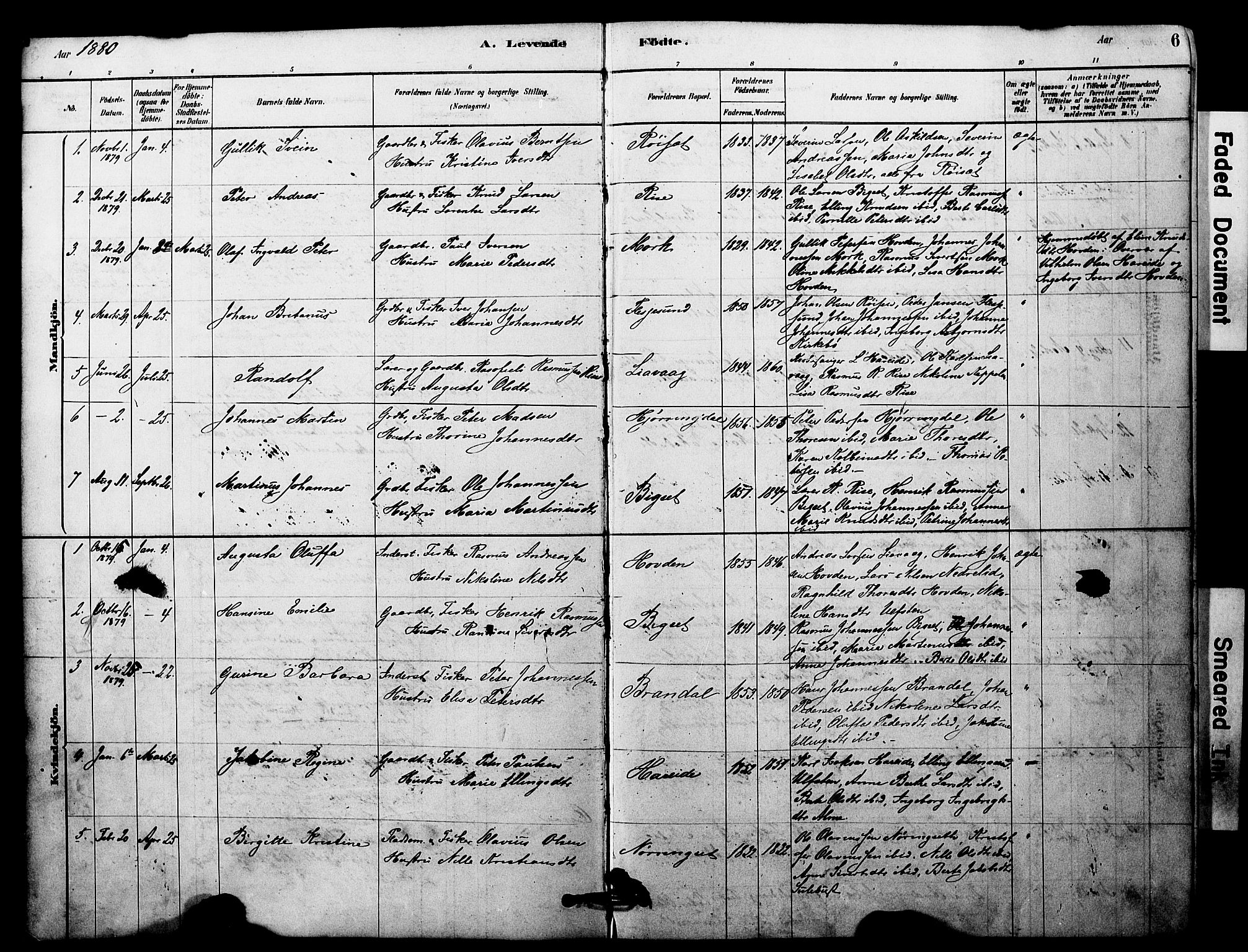 Ministerialprotokoller, klokkerbøker og fødselsregistre - Møre og Romsdal, SAT/A-1454/510/L0122: Parish register (official) no. 510A02, 1878-1897, p. 6