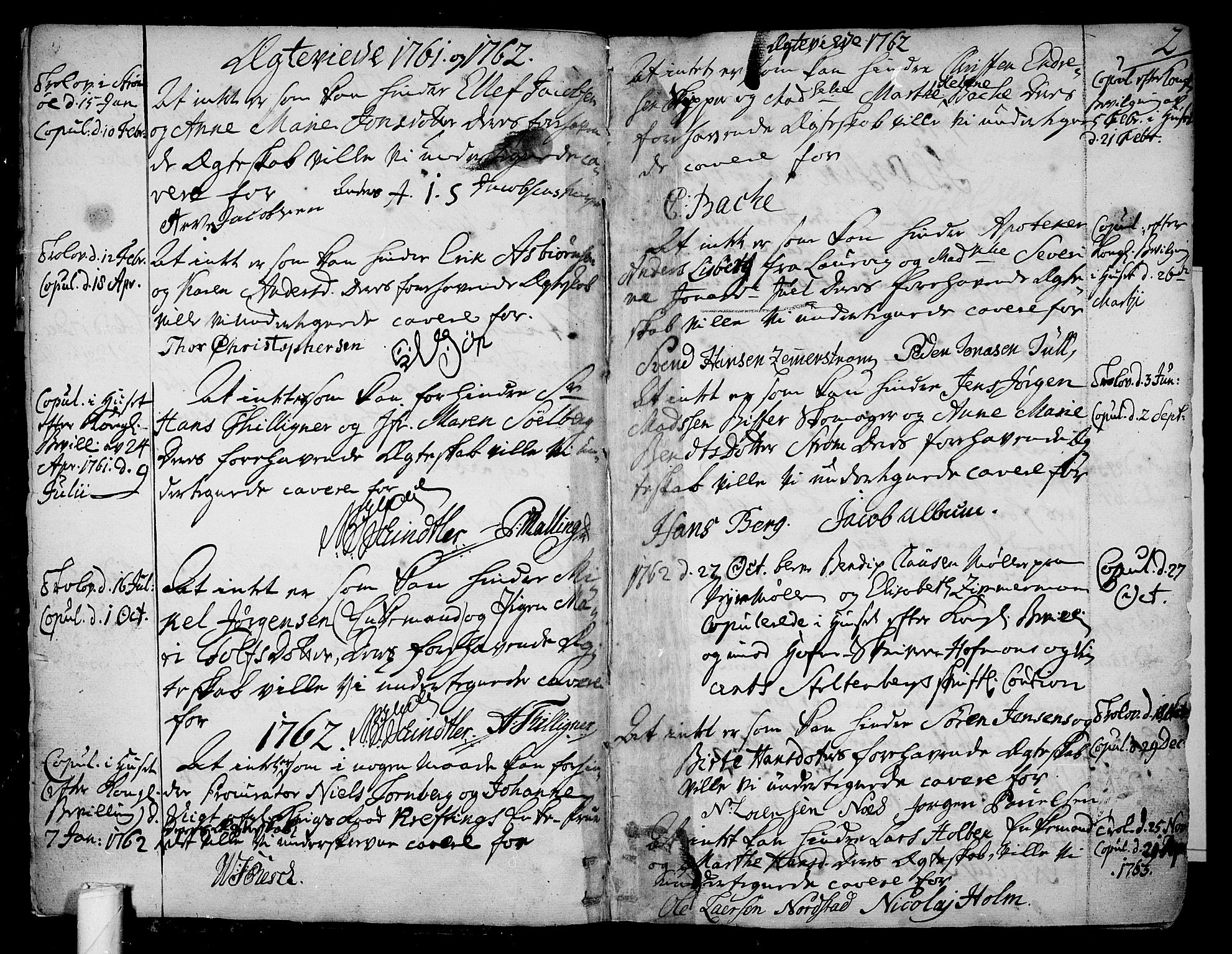 Tønsberg kirkebøker, AV/SAKO-A-330/F/Fa/L0002: Parish register (official) no. I 2, 1760-1796, p. 2