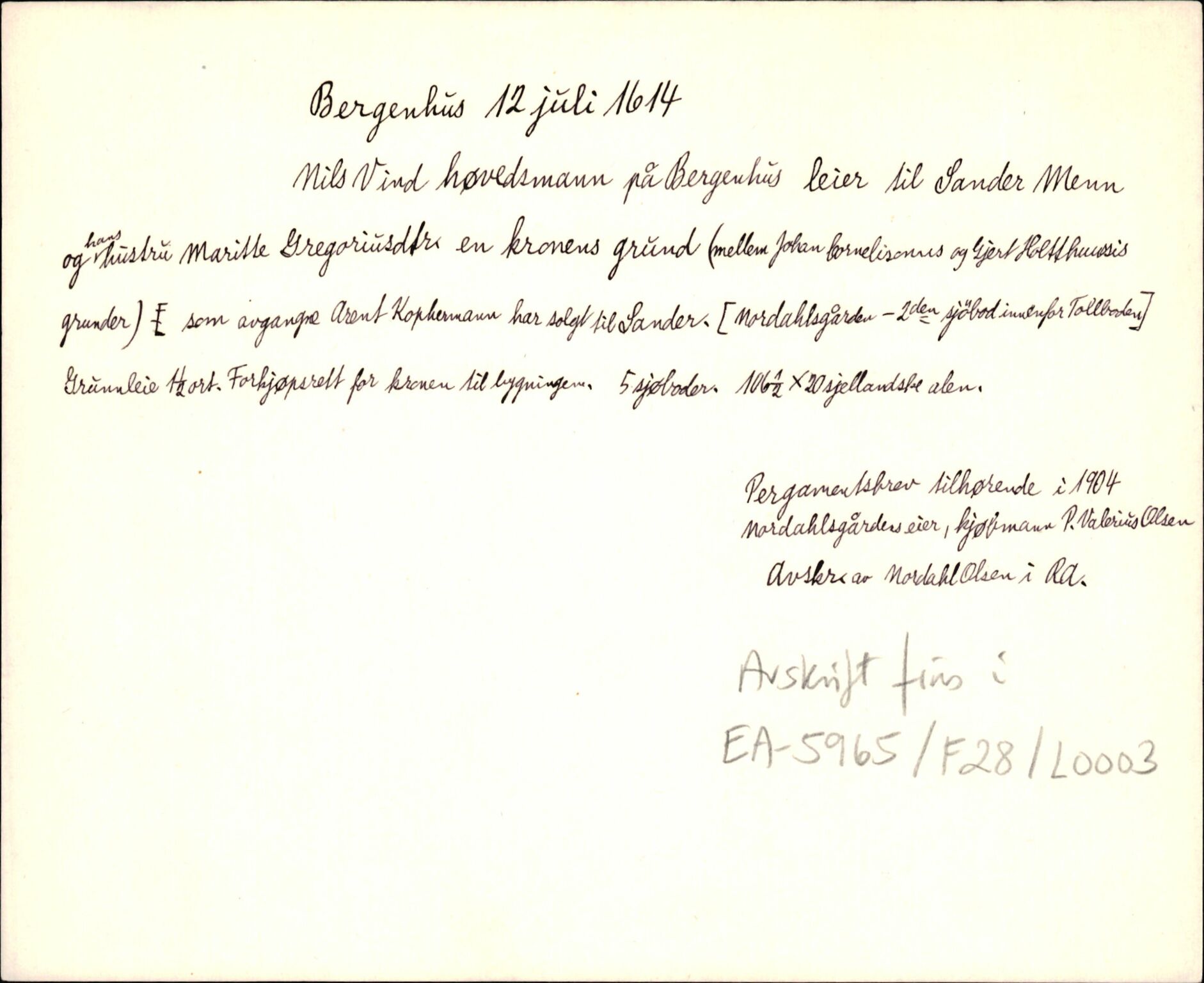 Riksarkivets diplomsamling, AV/RA-EA-5965/F35/F35d/L0002: Innlånte diplomer, seddelregister, 1592-1620, p. 657