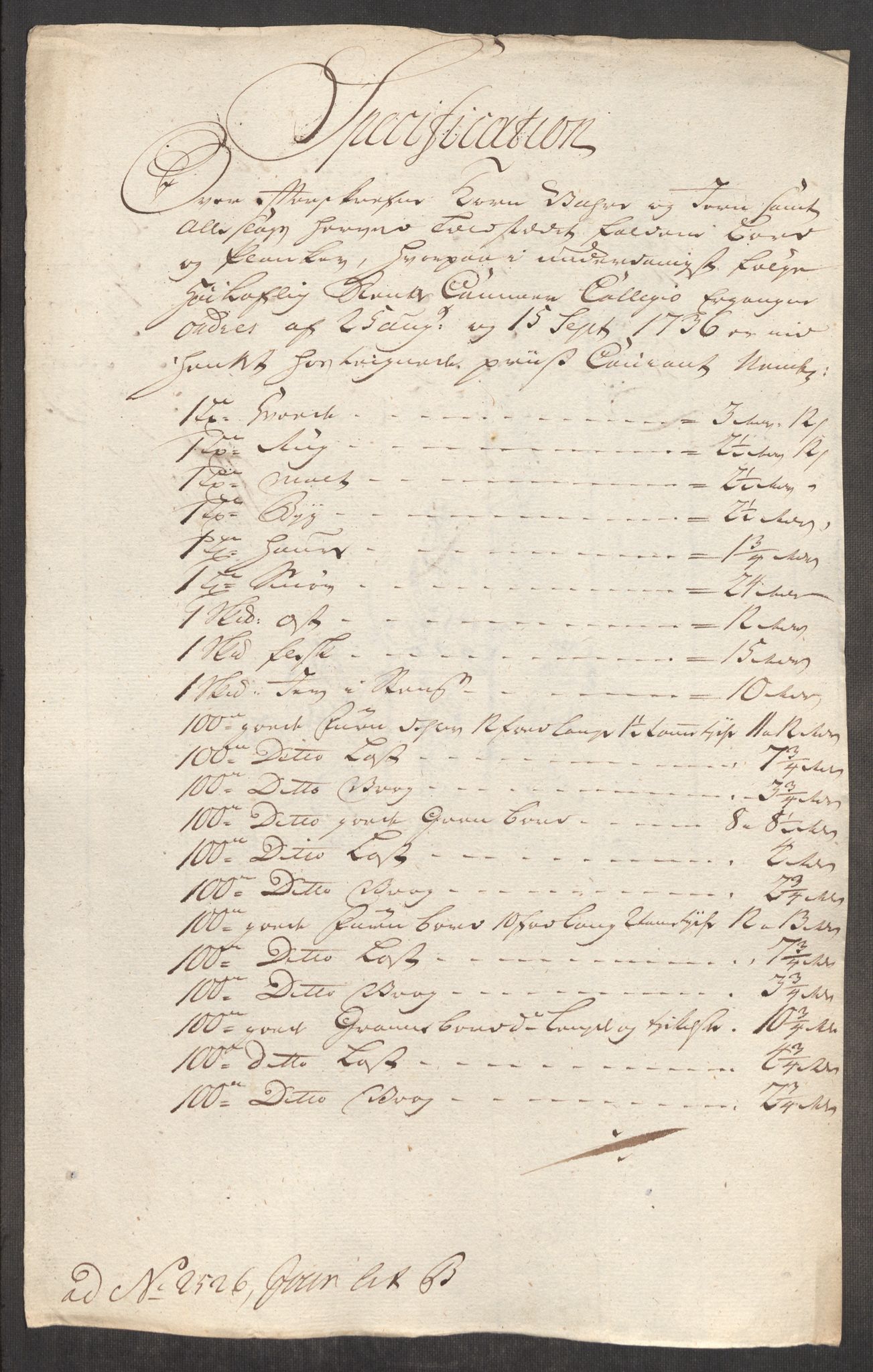 Rentekammeret inntil 1814, Realistisk ordnet avdeling, AV/RA-EA-4070/Oe/L0004: [Ø1]: Priskuranter, 1749-1752, p. 56