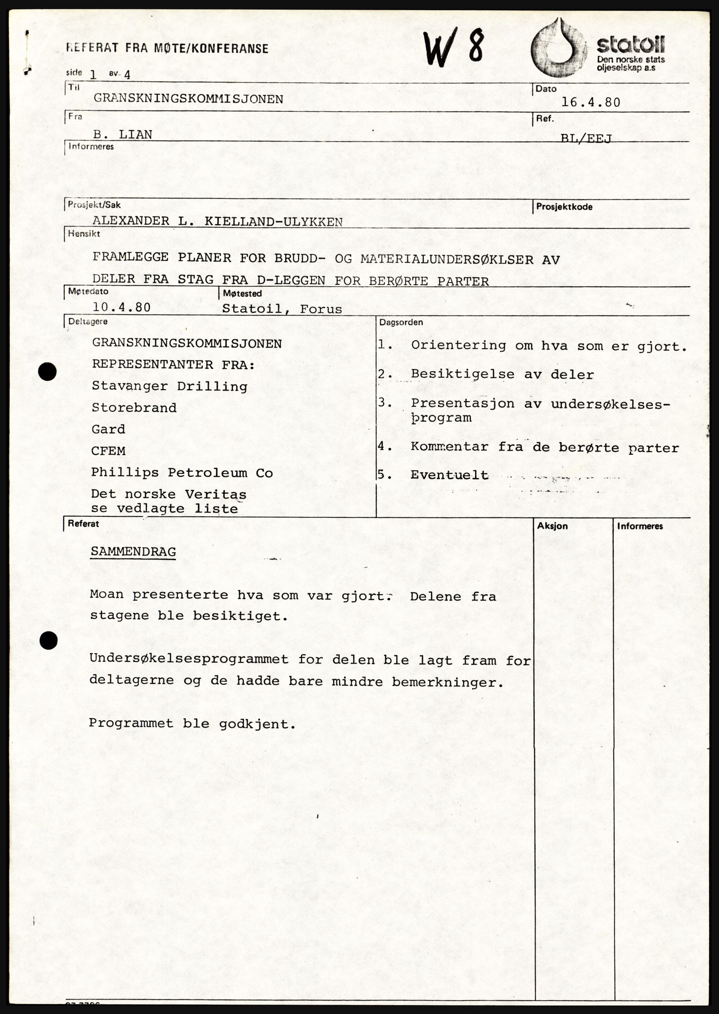 Justisdepartementet, Granskningskommisjonen ved Alexander Kielland-ulykken 27.3.1980, AV/RA-S-1165/D/L0021: V Forankring (Doku.liste + V1-V3 av 3)/W Materialundersøkelser (Doku.liste + W1-W10 av 10 - W9 eske 26), 1980-1981, p. 183