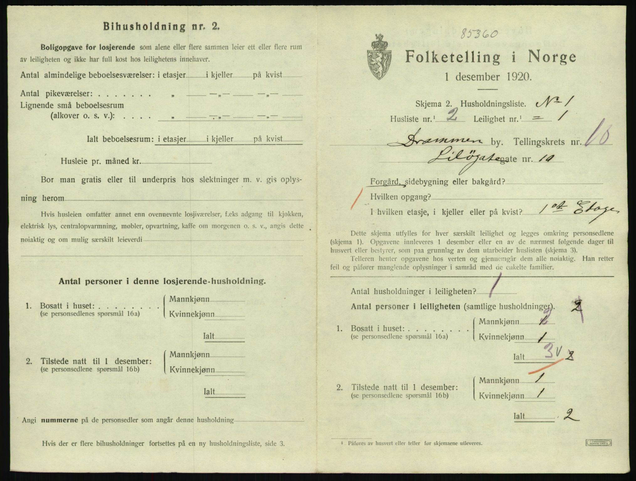 SAKO, 1920 census for Drammen, 1920, p. 16125