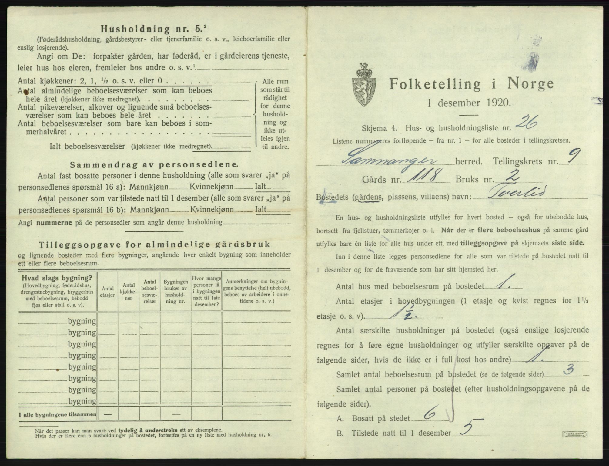 SAB, 1920 census for Samnanger, 1920, p. 554