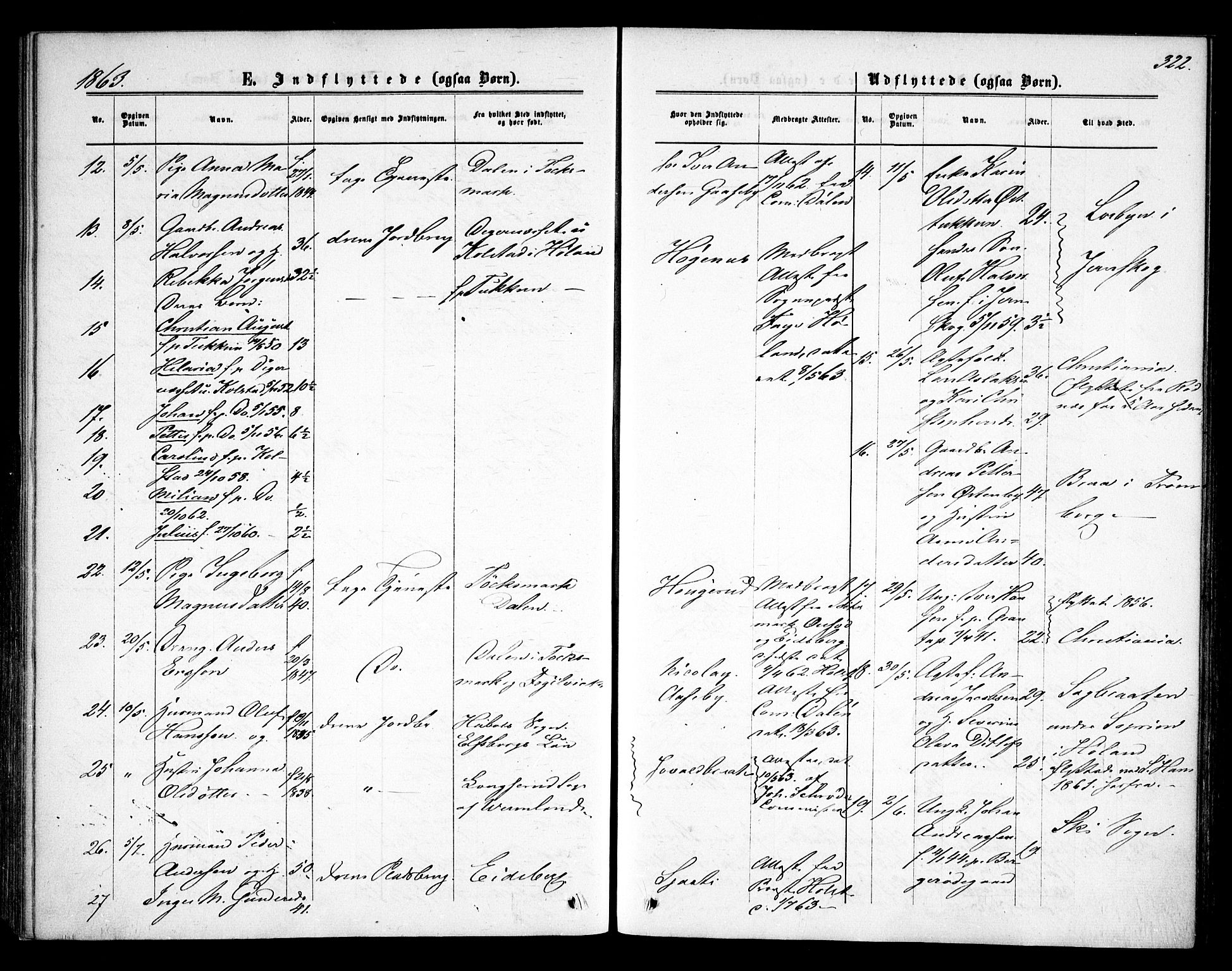 Rødenes prestekontor Kirkebøker, AV/SAO-A-2005/F/Fa/L0007: Parish register (official) no. I 7, 1860-1869, p. 322
