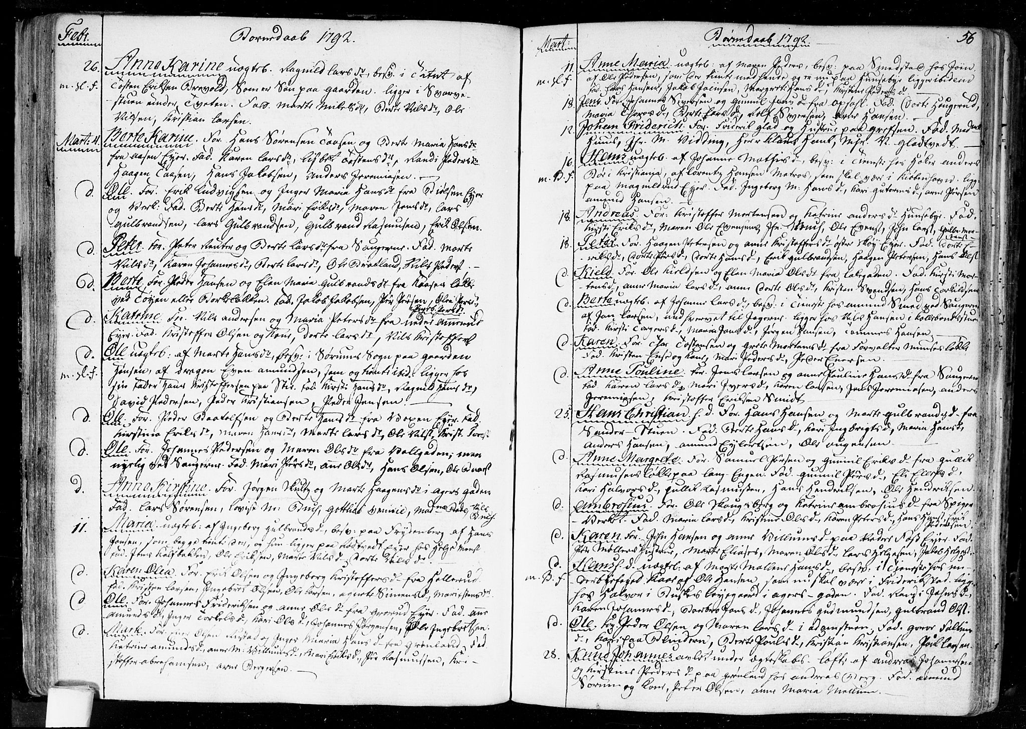 Aker prestekontor kirkebøker, SAO/A-10861/F/L0010: Parish register (official) no. 10, 1786-1809, p. 56