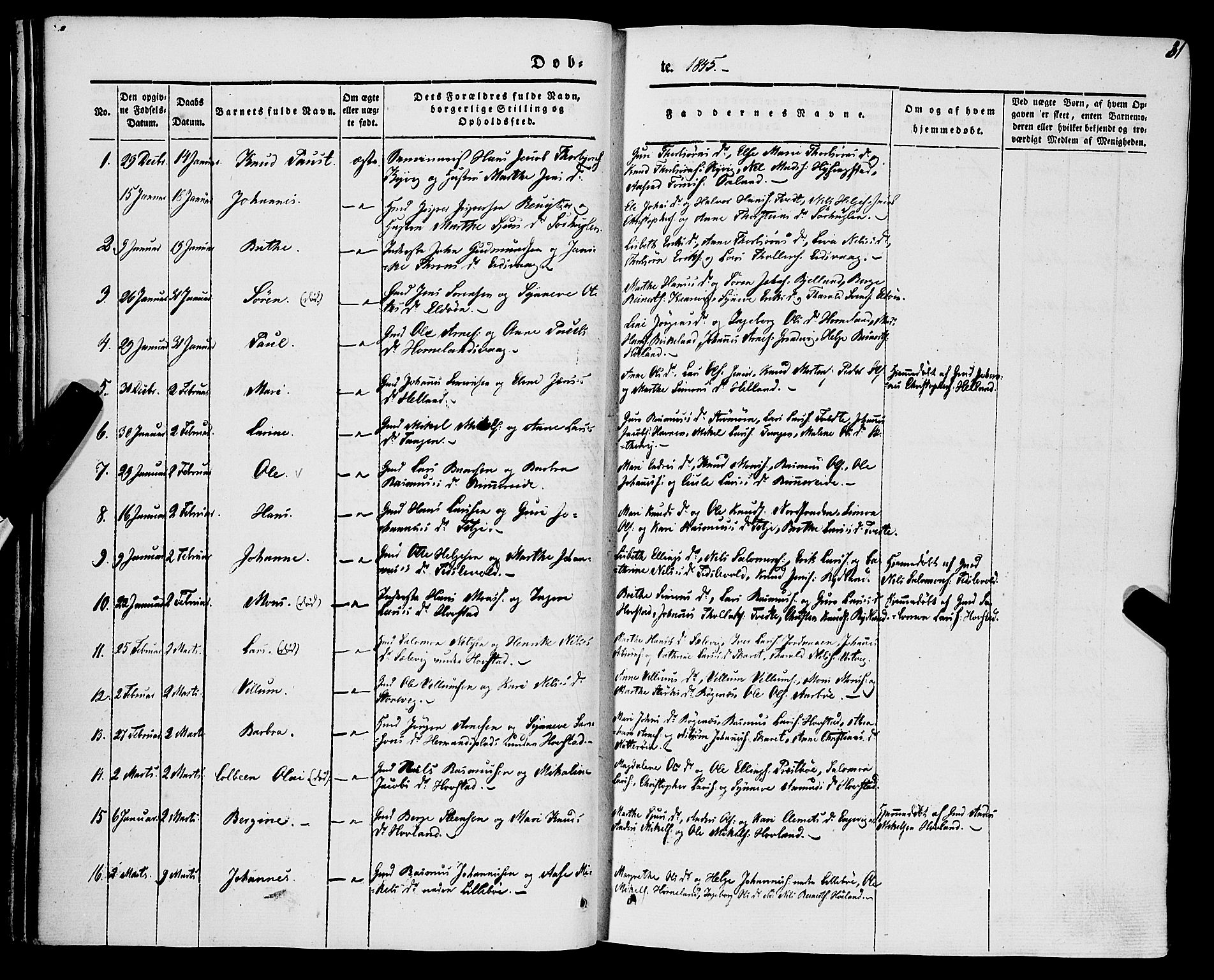 Stord sokneprestembete, AV/SAB-A-78201/H/Haa: Parish register (official) no. A 7, 1841-1861, p. 31