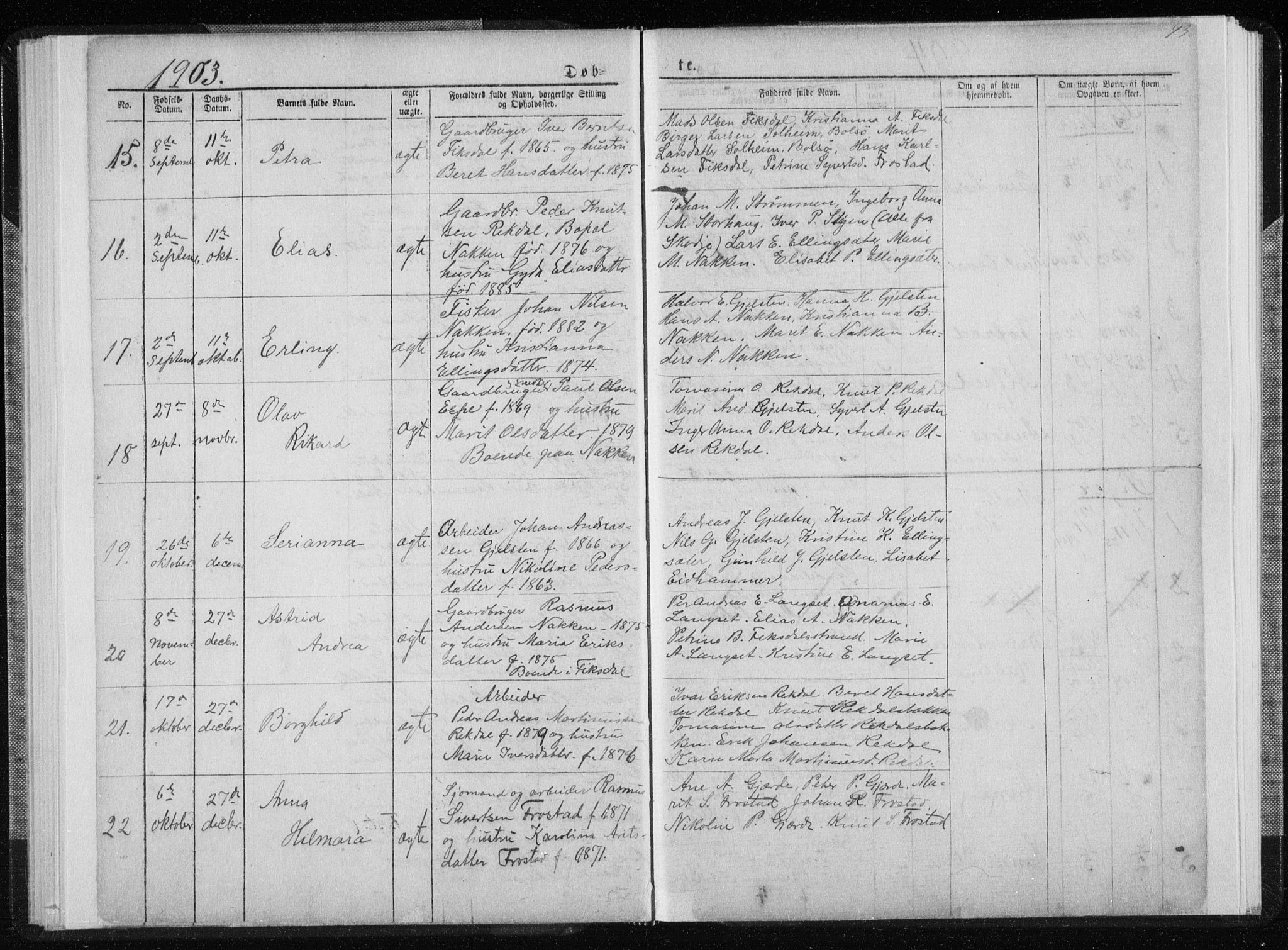 Ministerialprotokoller, klokkerbøker og fødselsregistre - Møre og Romsdal, AV/SAT-A-1454/540/L0541: Parish register (copy) no. 540C01, 1867-1920, p. 93