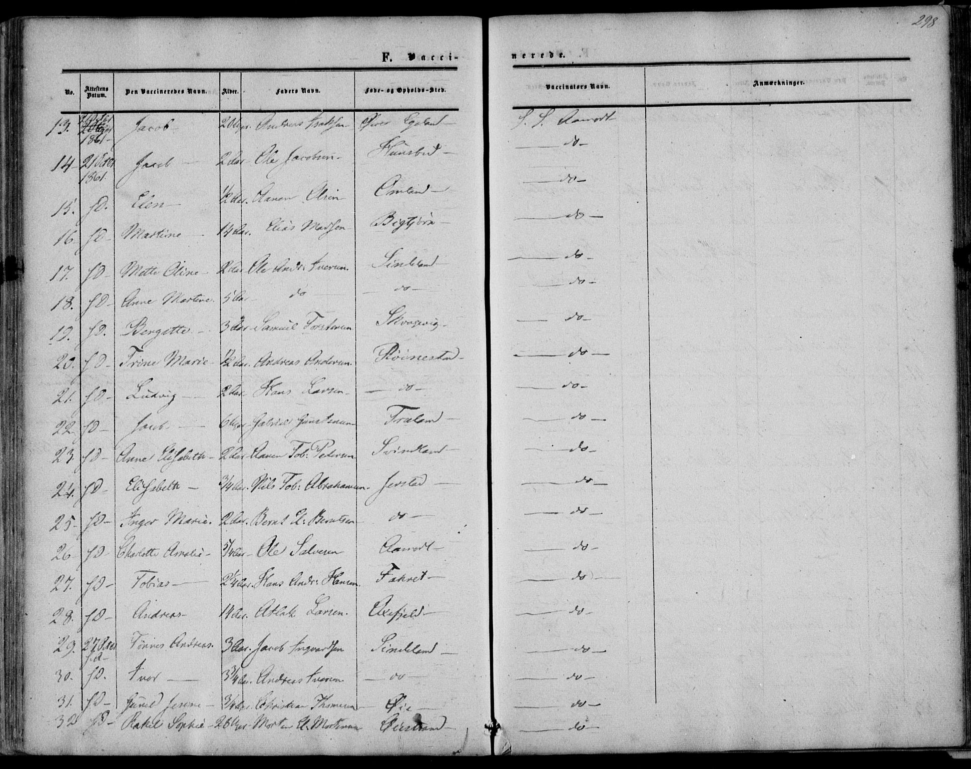 Kvinesdal sokneprestkontor, AV/SAK-1111-0026/F/Fa/Fab/L0006: Parish register (official) no. A 6, 1857-1869, p. 298