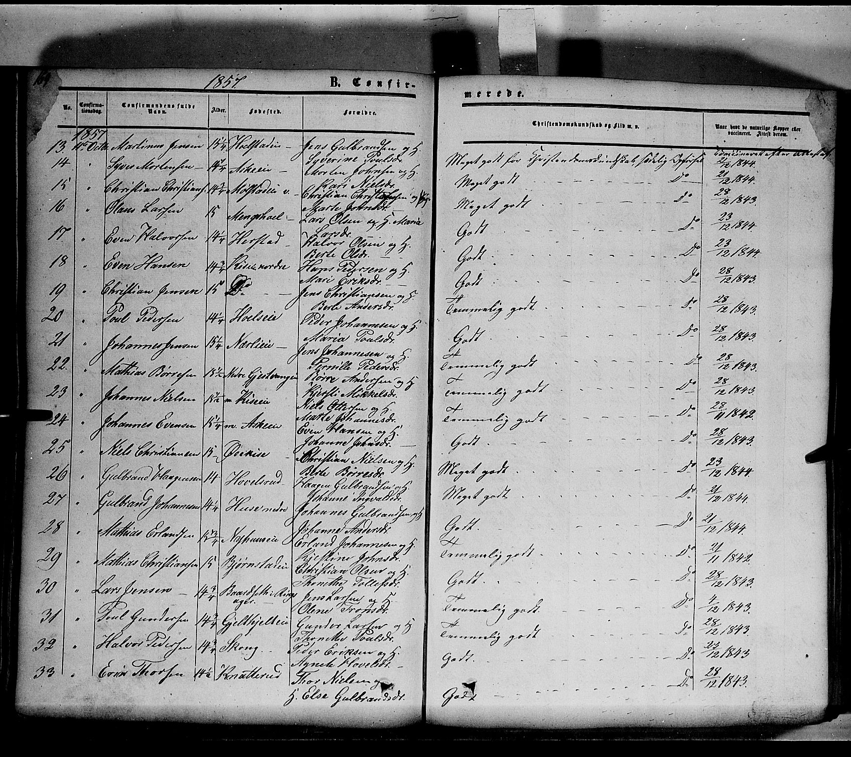 Nes prestekontor, Hedmark, SAH/PREST-020/K/Ka/L0004: Parish register (official) no. 4, 1852-1886, p. 169