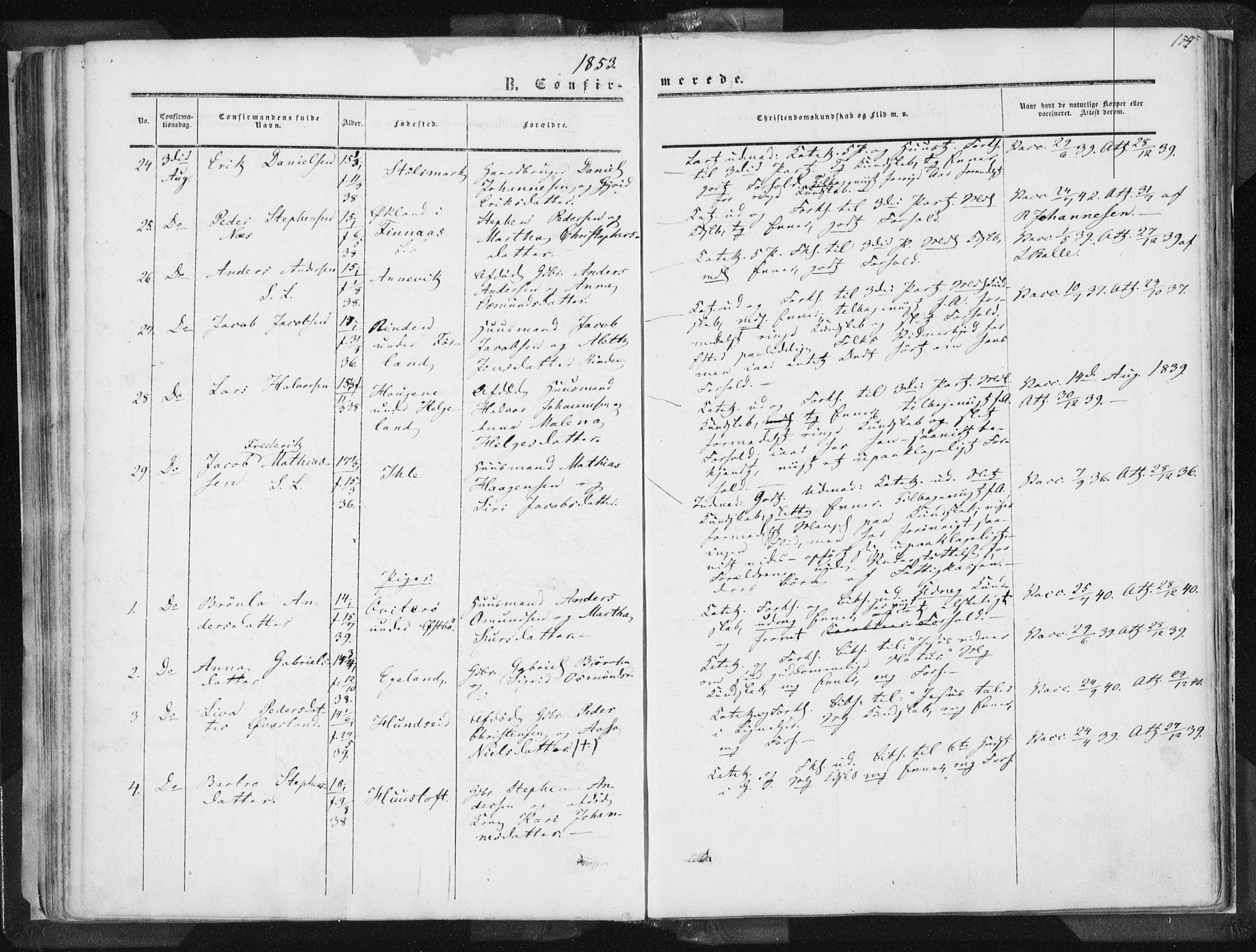 Vikedal sokneprestkontor, AV/SAST-A-101840/01/IV: Parish register (official) no. A 6.1, 1851-1867, p. 155