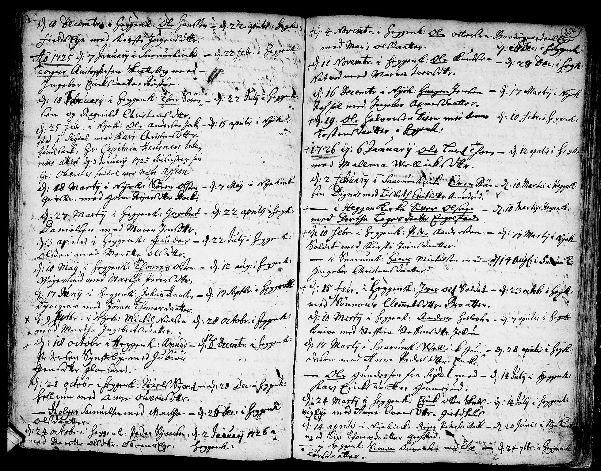 Modum kirkebøker, AV/SAKO-A-234/F/Fa/L0001: Parish register (official) no. 1, 1712-1740, p. 254