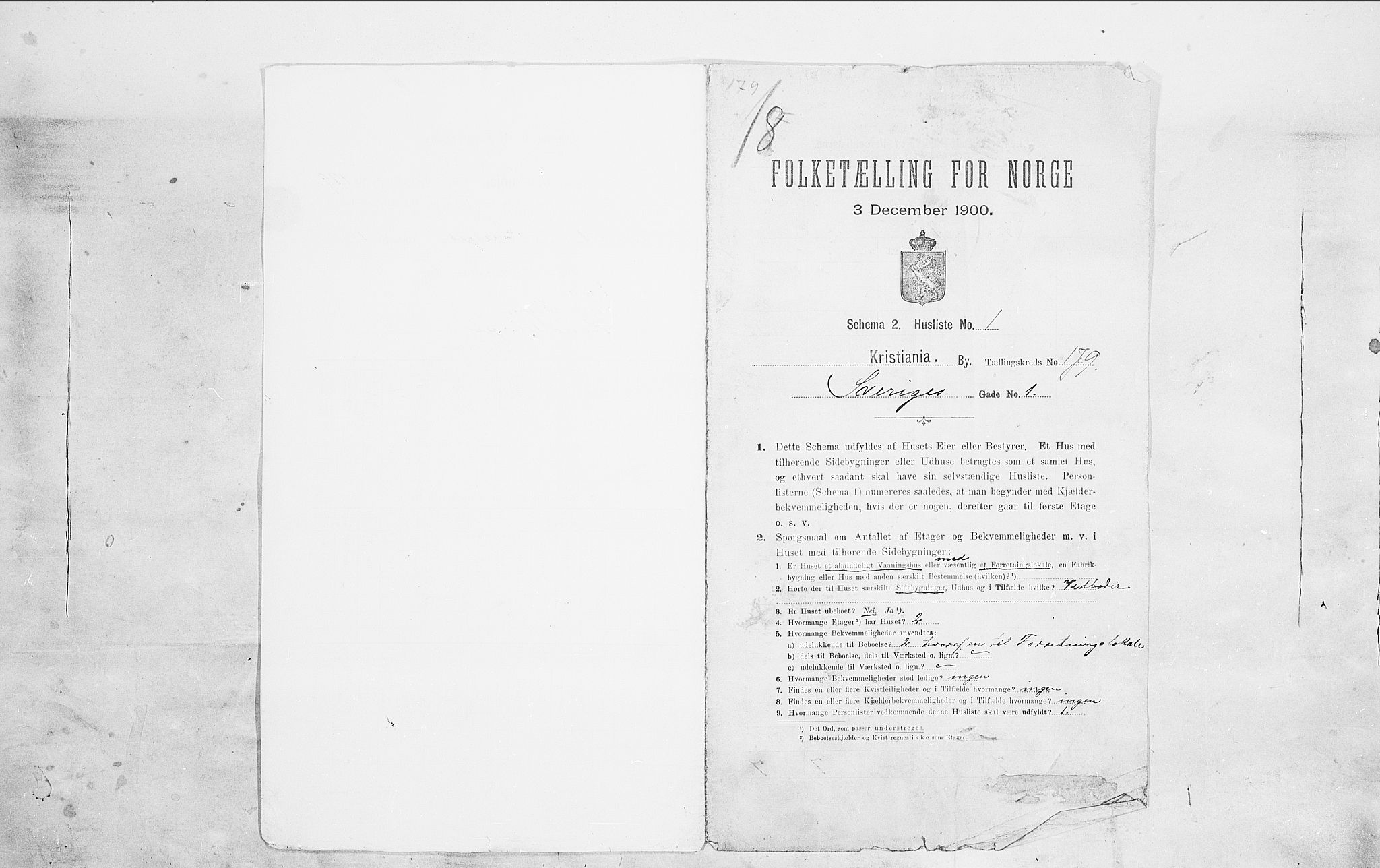 SAO, 1900 census for Kristiania, 1900, p. 94581