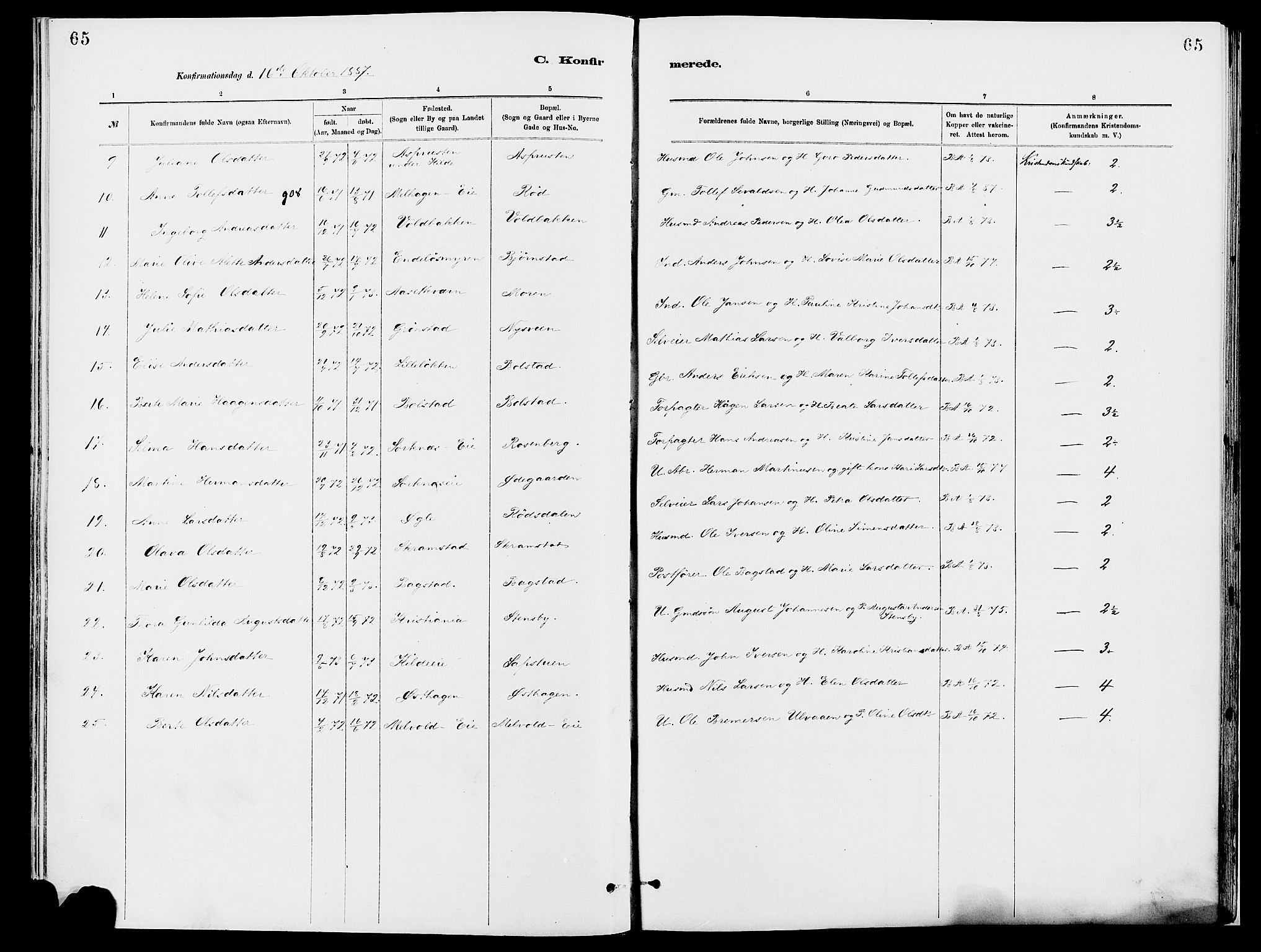 Åmot prestekontor, Hedmark, SAH/PREST-056/H/Ha/Haa/L0010: Parish register (official) no. 10, 1884-1889, p. 65