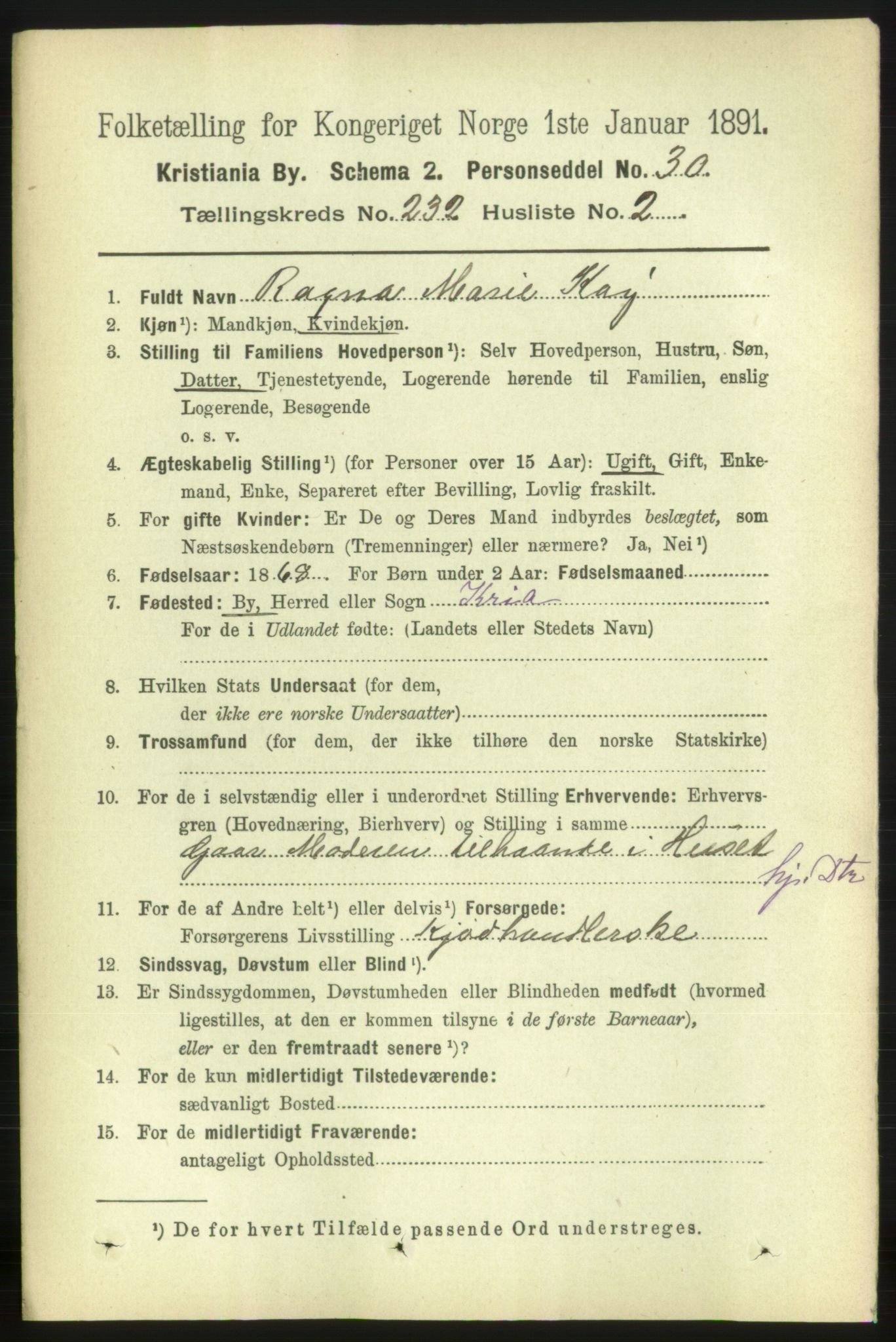 RA, 1891 census for 0301 Kristiania, 1891, p. 142912