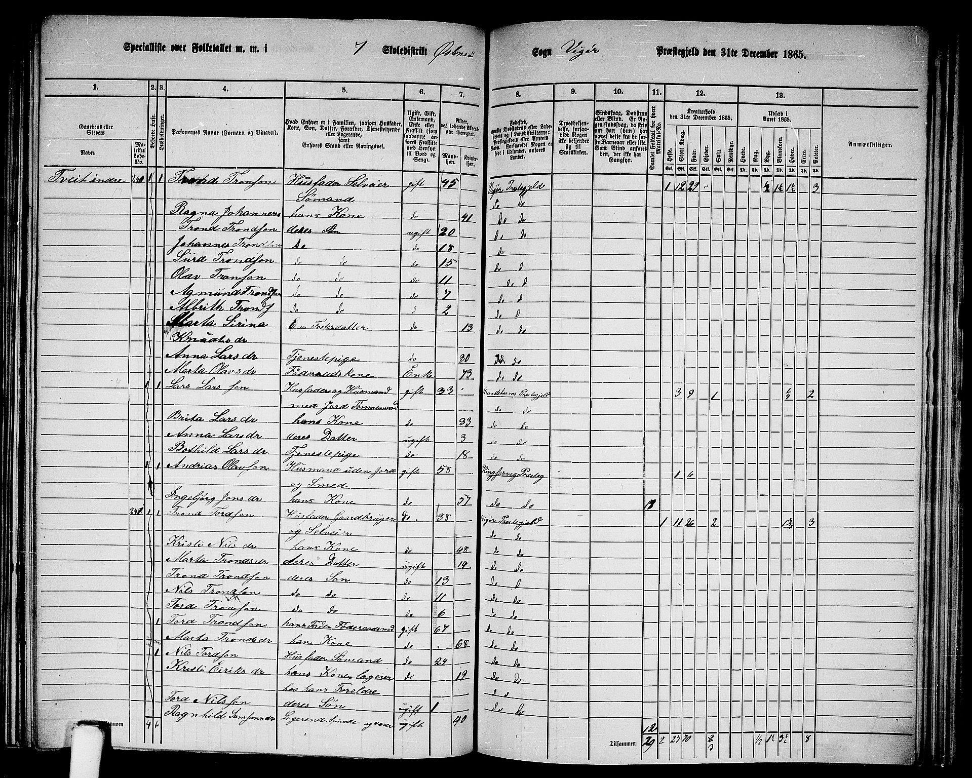 RA, 1865 census for Vikør, 1865, p. 106