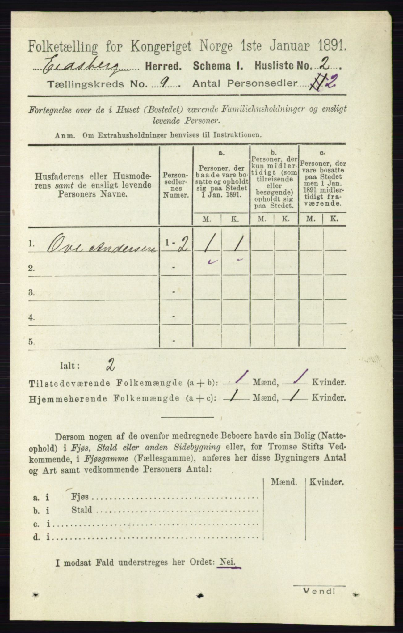 RA, 1891 census for 0125 Eidsberg, 1891, p. 5097