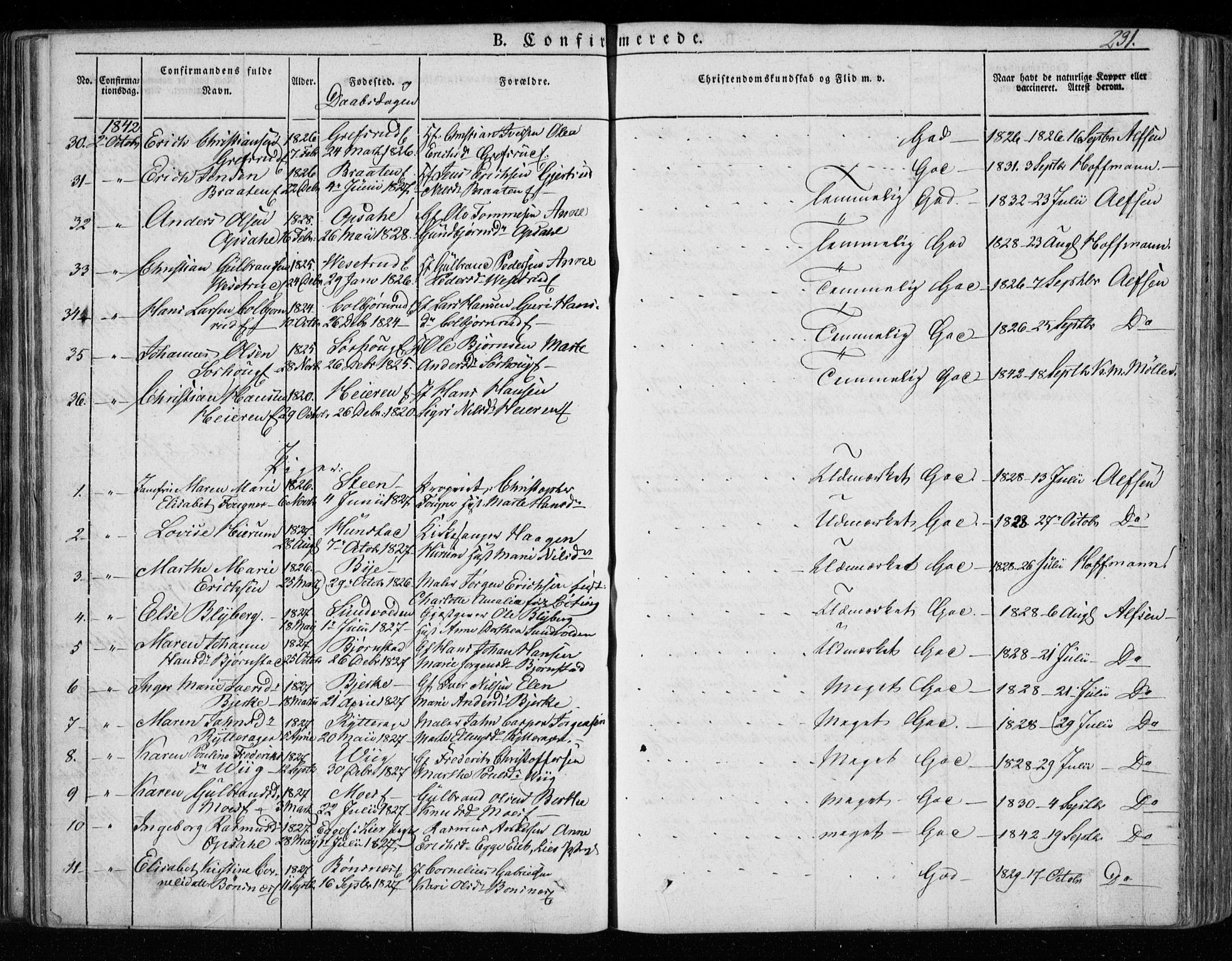 Hole kirkebøker, SAKO/A-228/F/Fa/L0005: Parish register (official) no. I 5, 1833-1851, p. 231